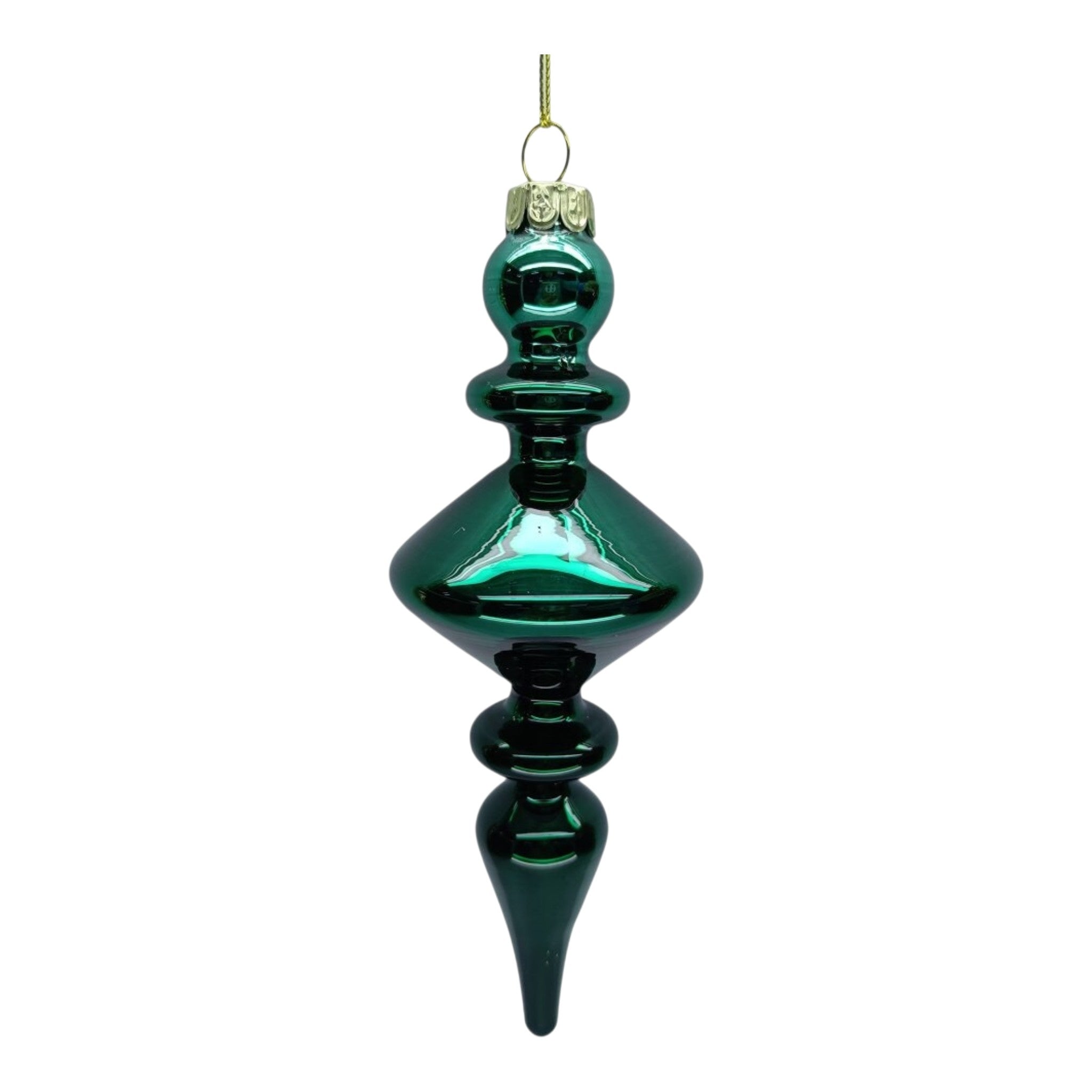 Ornament Glass Finial Wide Mide Section 7"