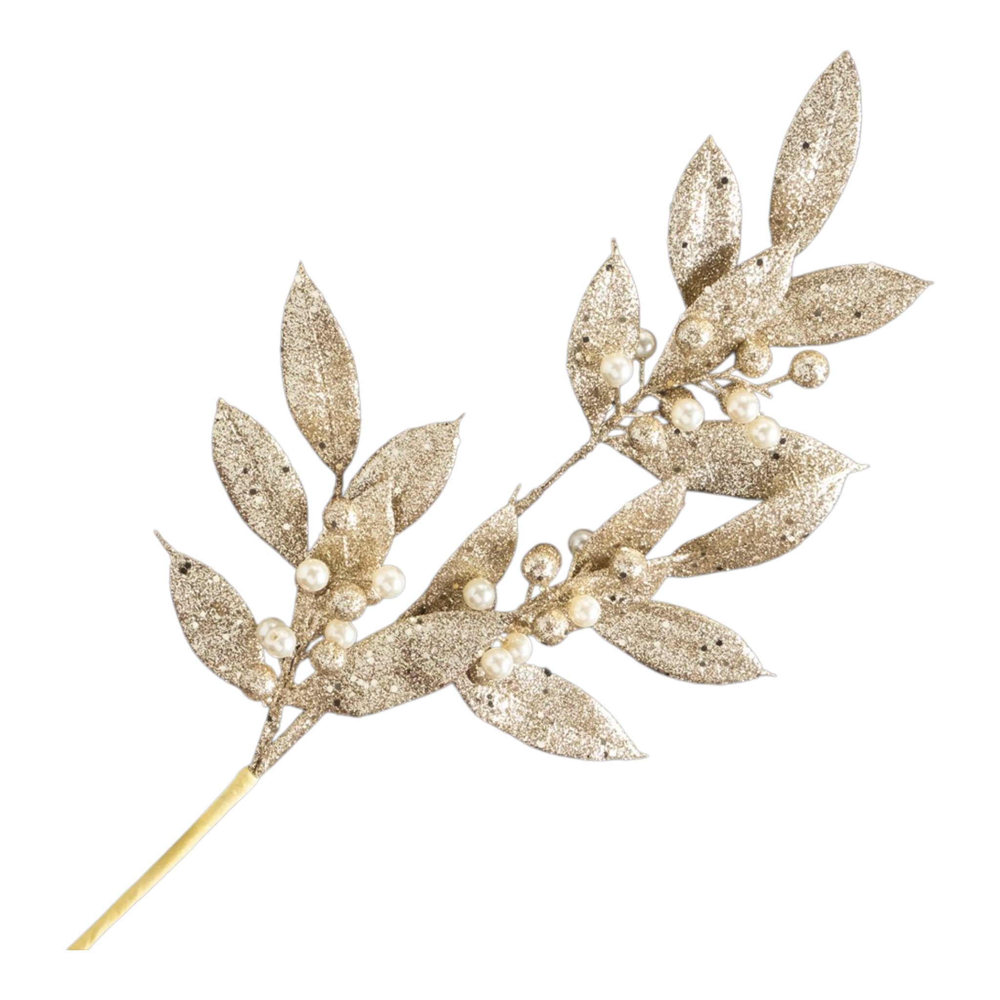 Spray Champagne Glitter w/Leaves 26"