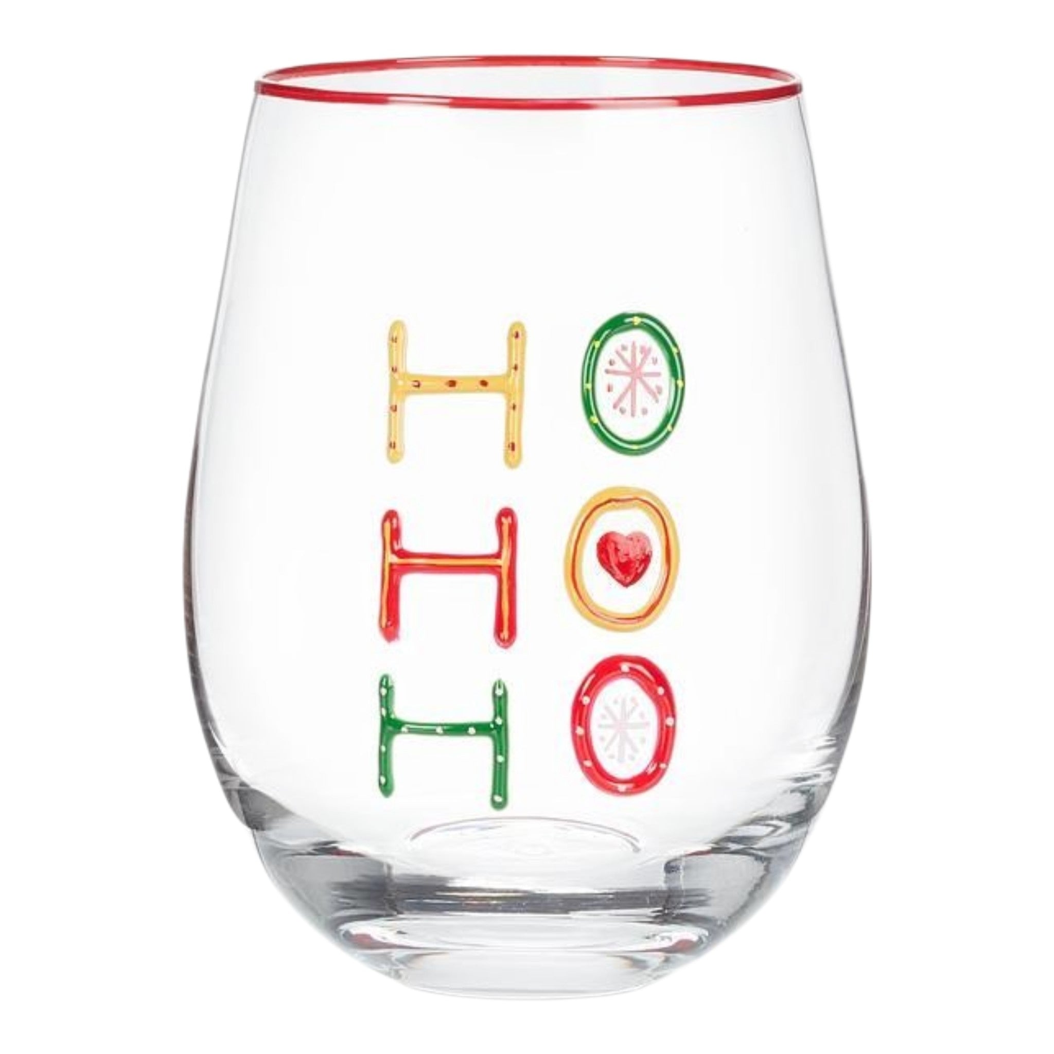 HOHOHO Embossed Stemless Wine Glass 18oz