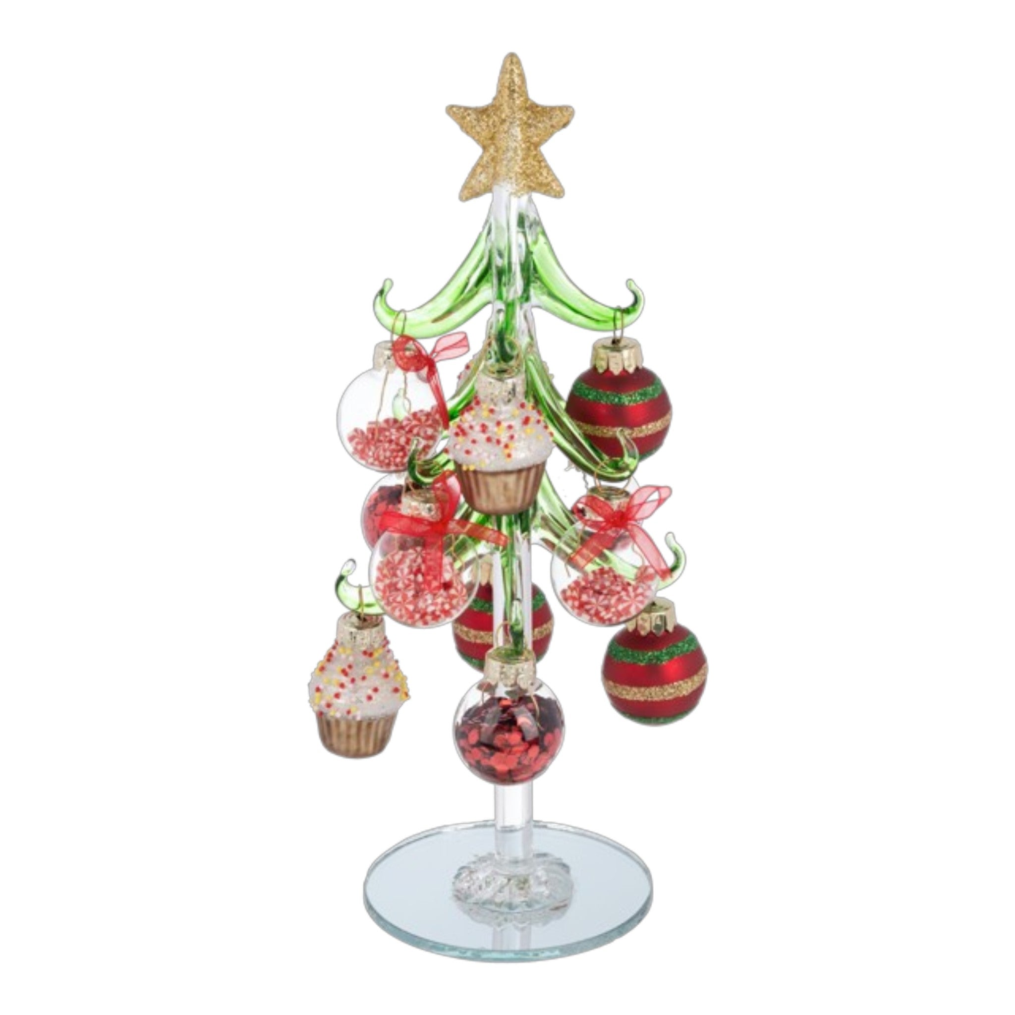 Christmas Tree w/Peppermint Ornaments  8" H