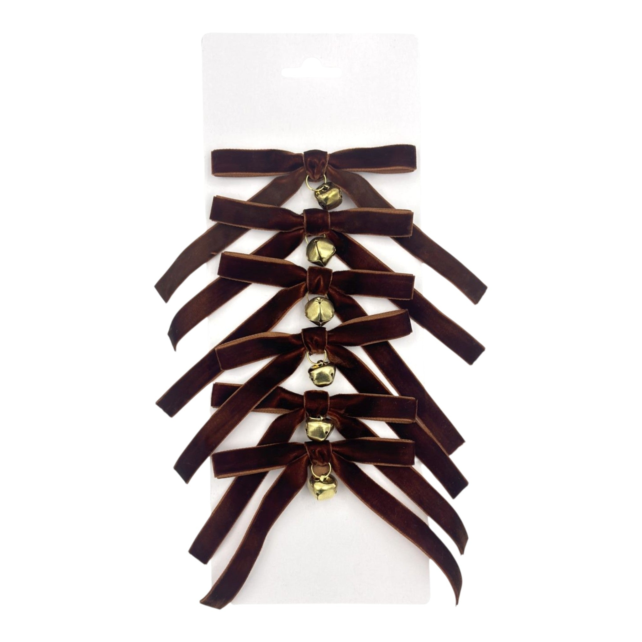 Bow Velvet Chocolate with Bell 4"x6" - 6 Pack