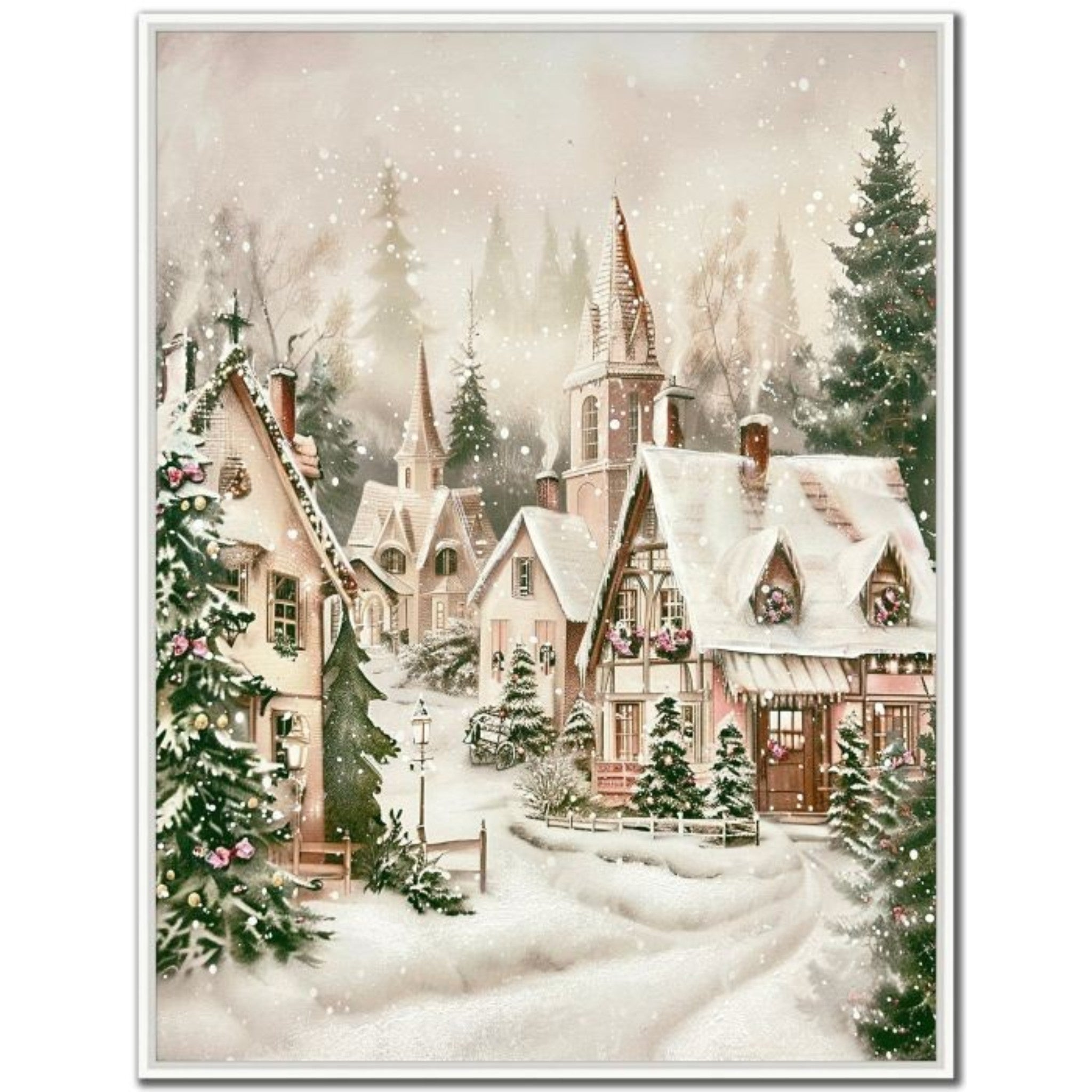 Cozy Christmas Village 18x24