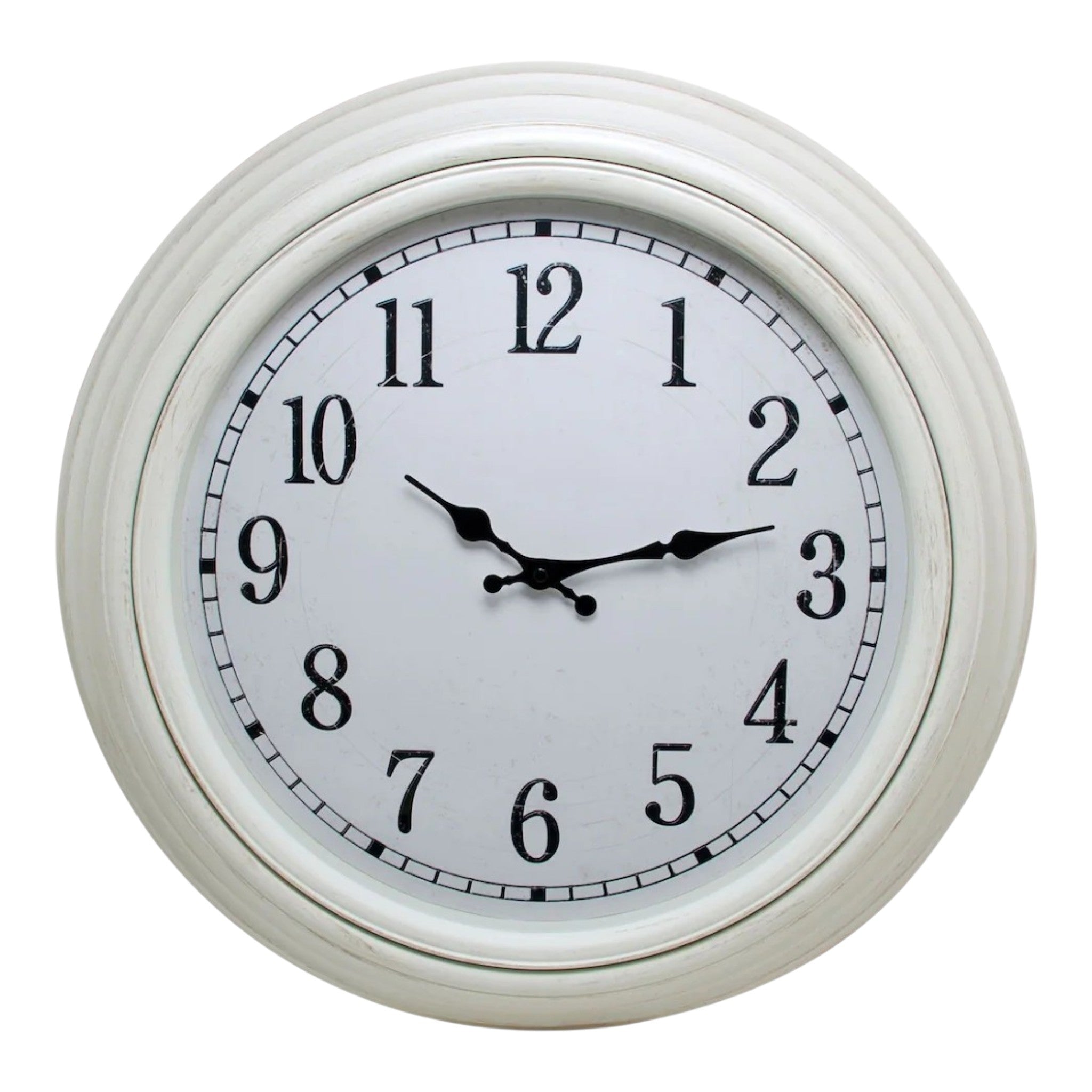 White Wall Clock - 9"D