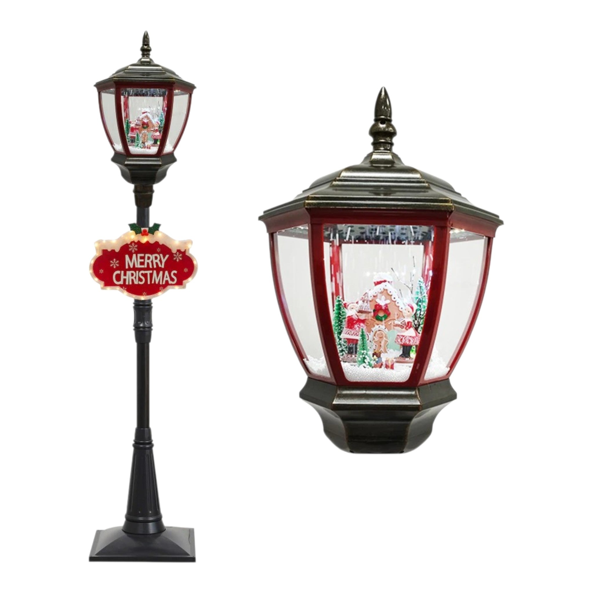 Floor Lantern LED Snowing Christmas Party 15"x73"