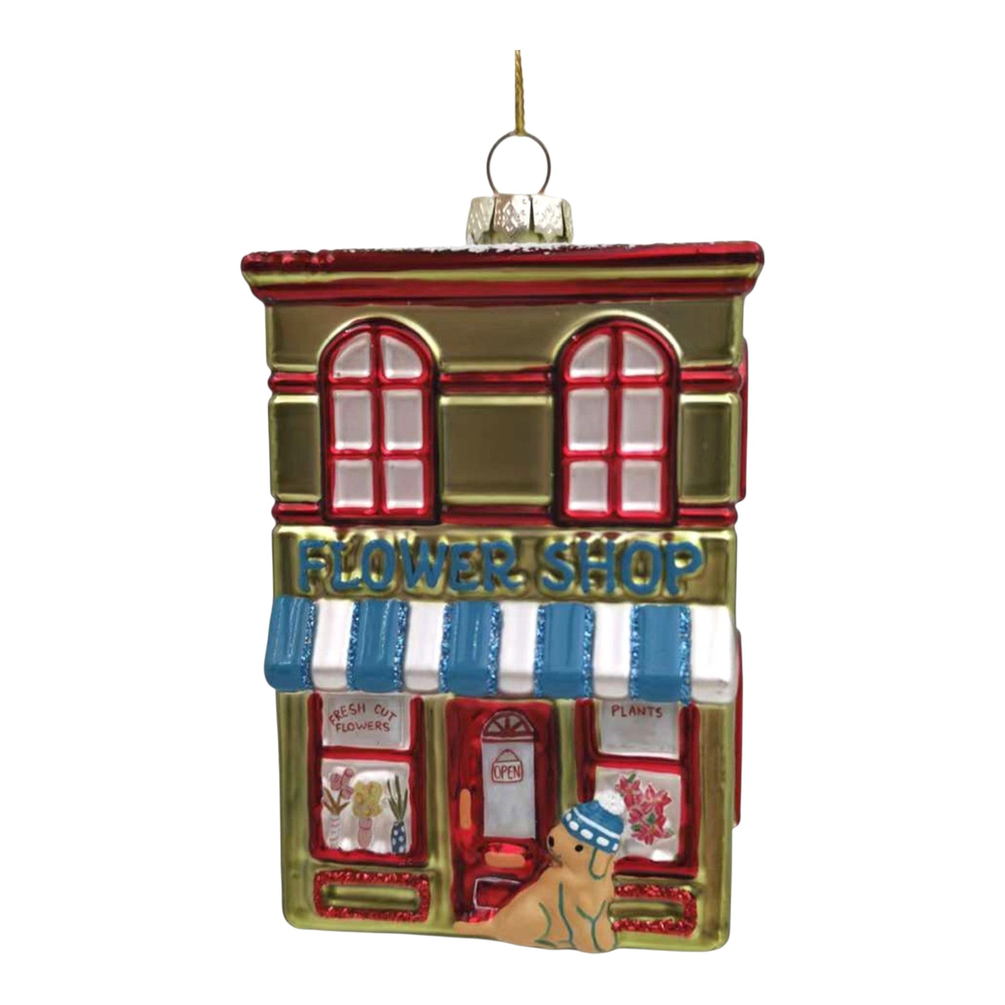 Ornament Glass Flower Shop 4"