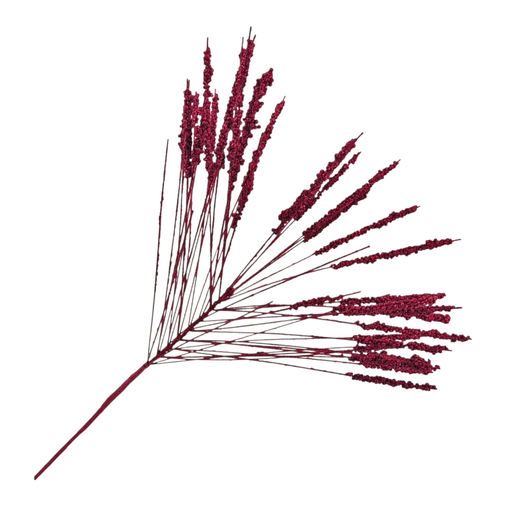 Spray Needle Grass Burgundy Glitter 24"