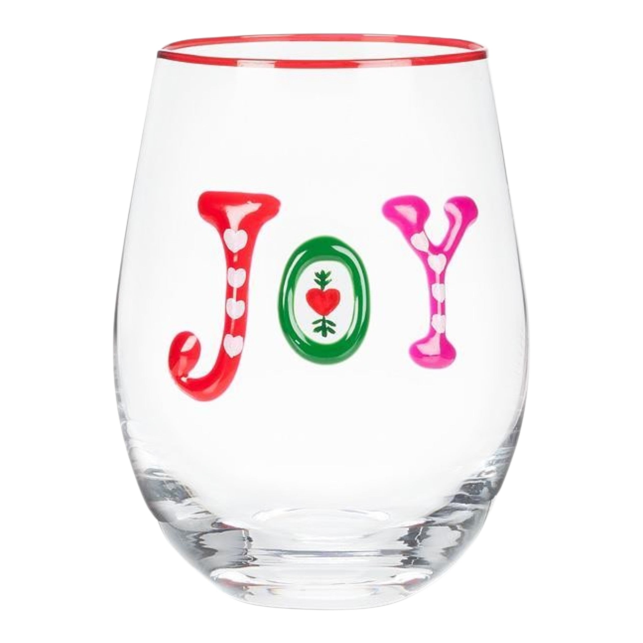 Joy Embossed Stemless Wine Glass 18oz