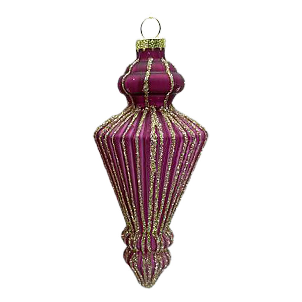 Ornament Glass Finial Mauve Dark 6"