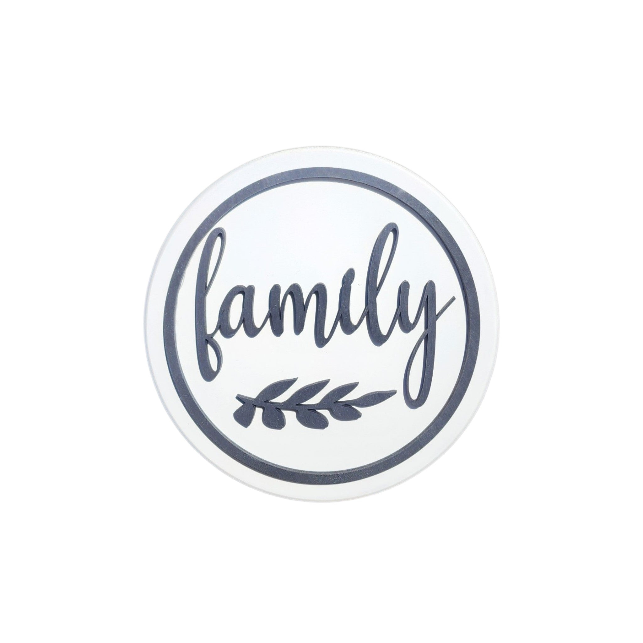 8" Round With Leaf | Family