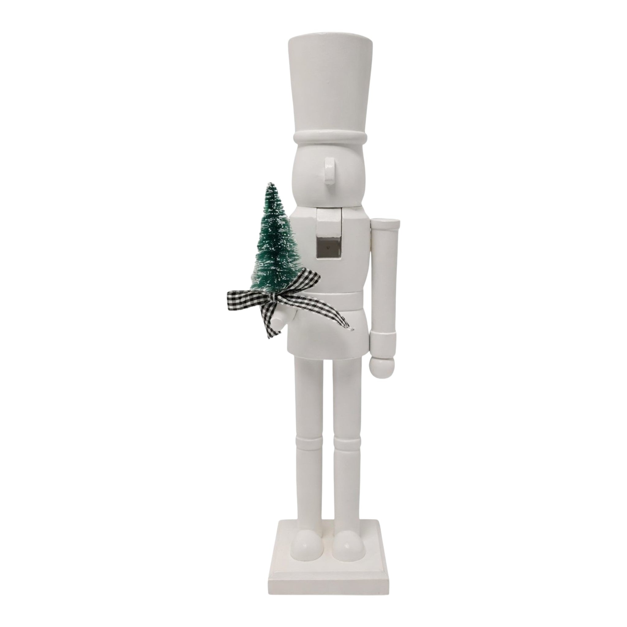 Nutcracker Wooden White w/Green Tree