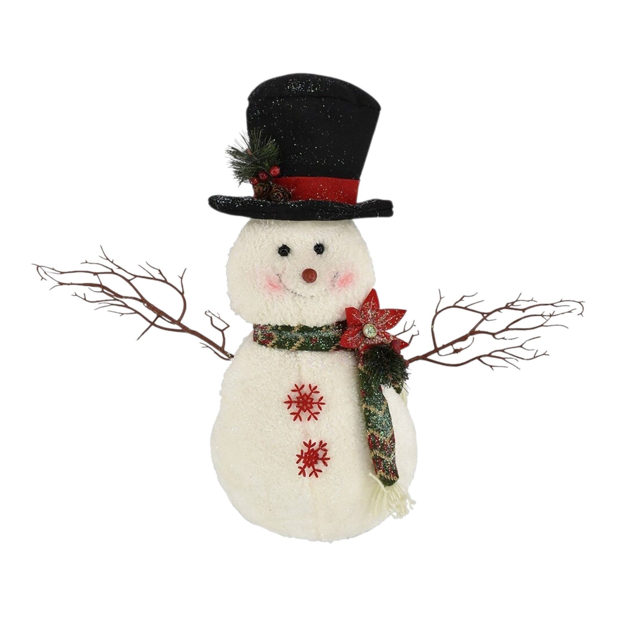Plush Snowman w/Scarf & Twigs 19"