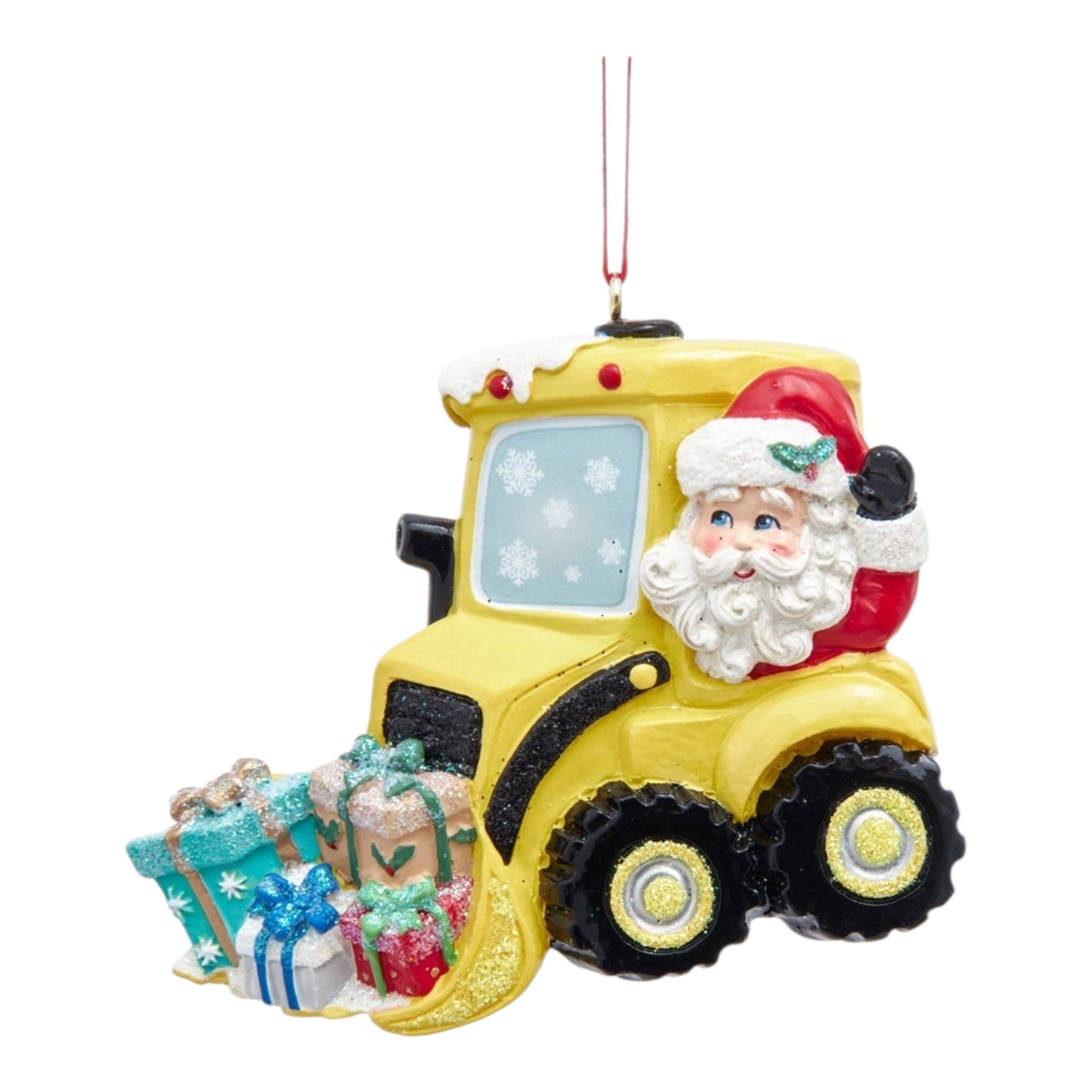 Ornament Santa in Bulldozer 3"