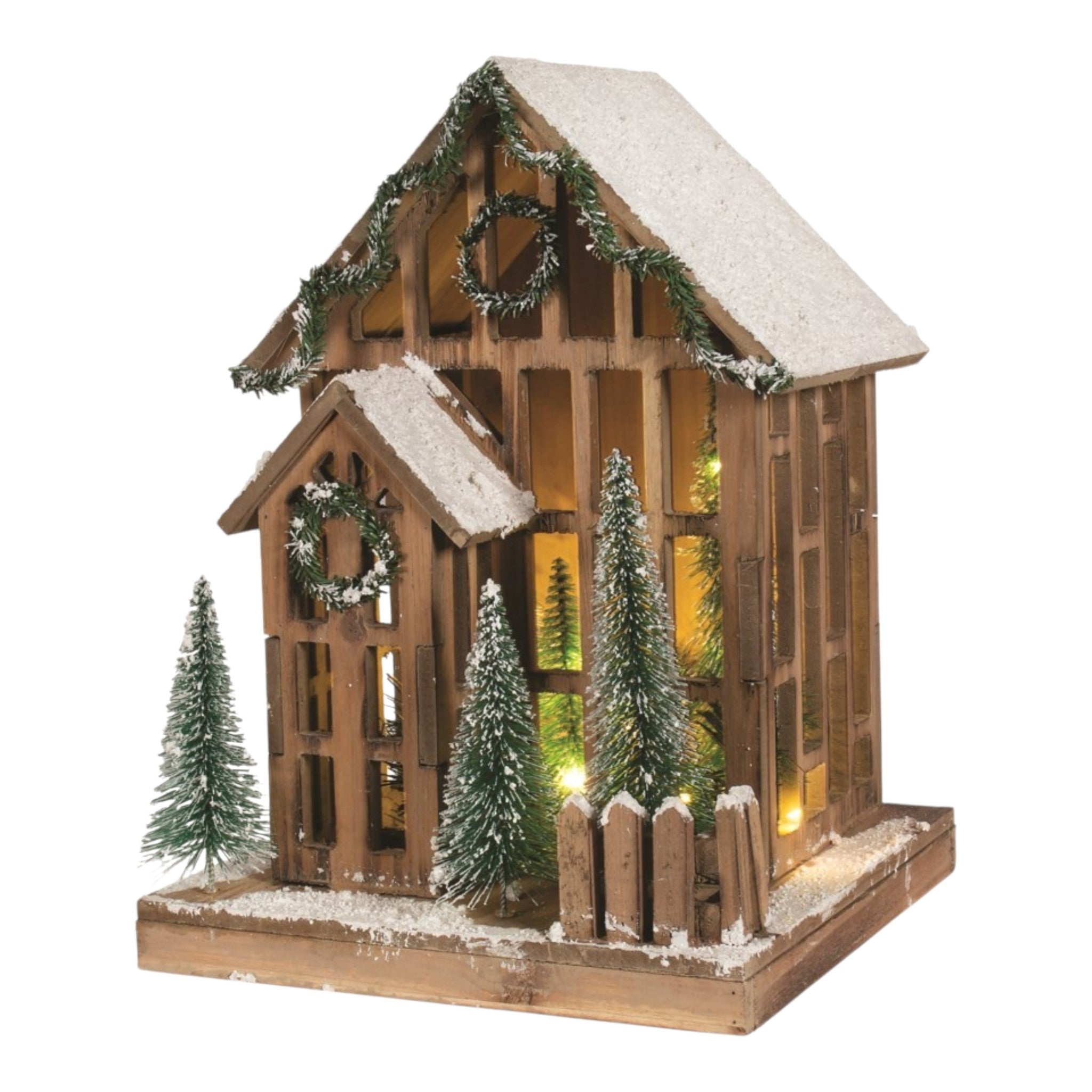 Natural Wood House with Windows