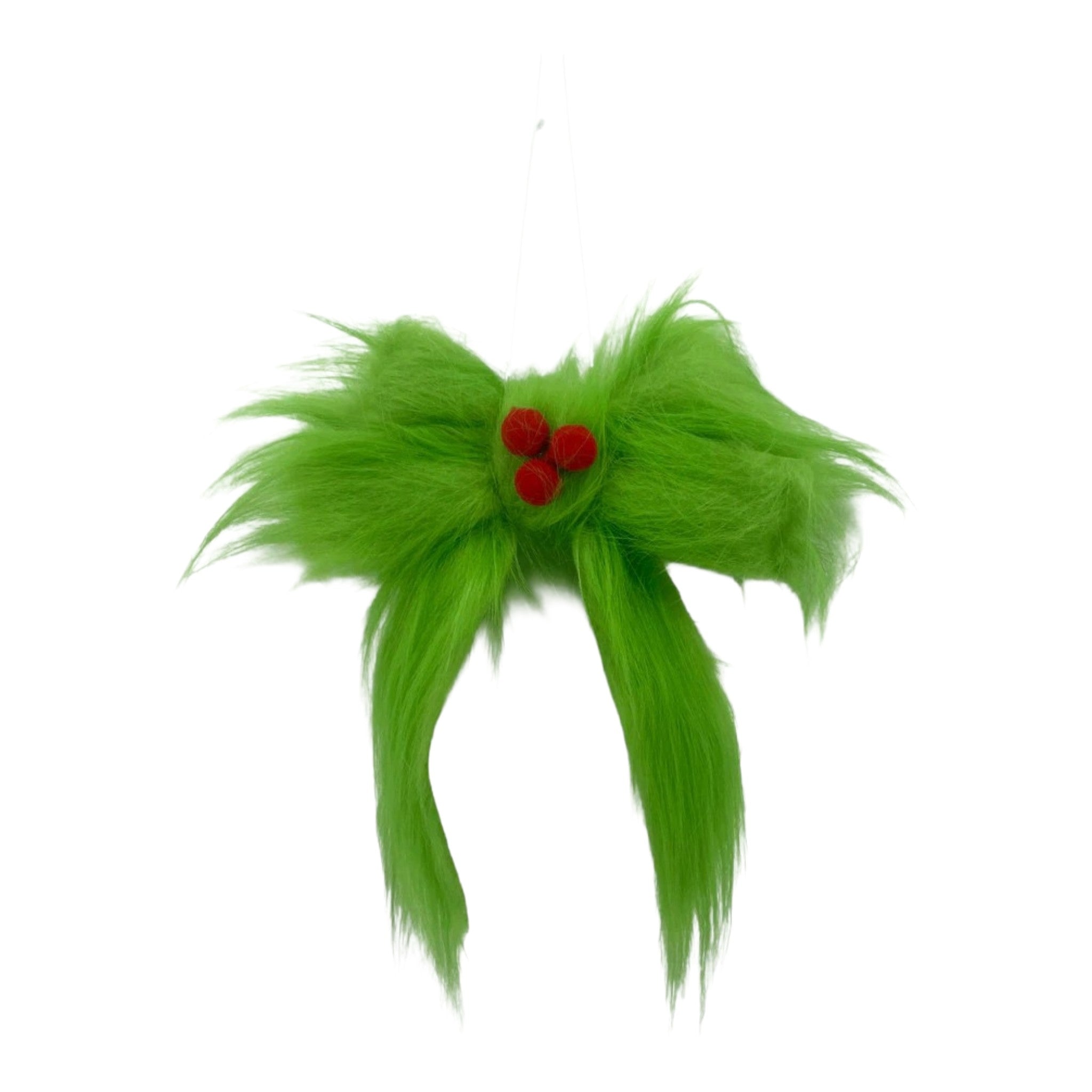 Bow Fabric Furry Lime Green 8.5"