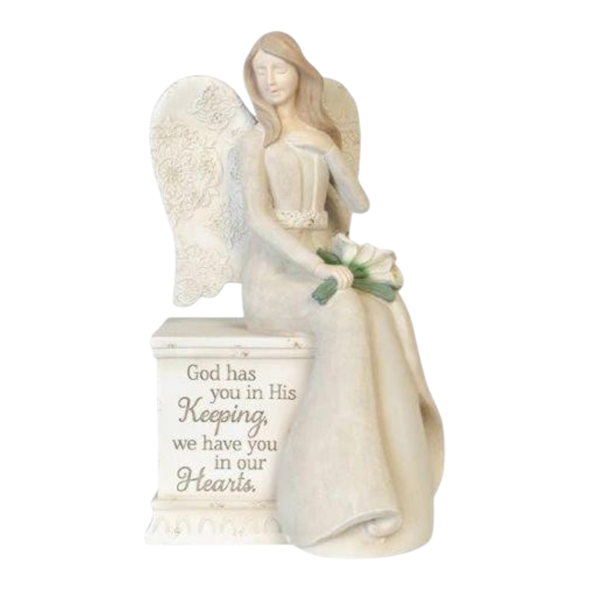 "We Have You In Our Hearts" - Sitting Angel Statue