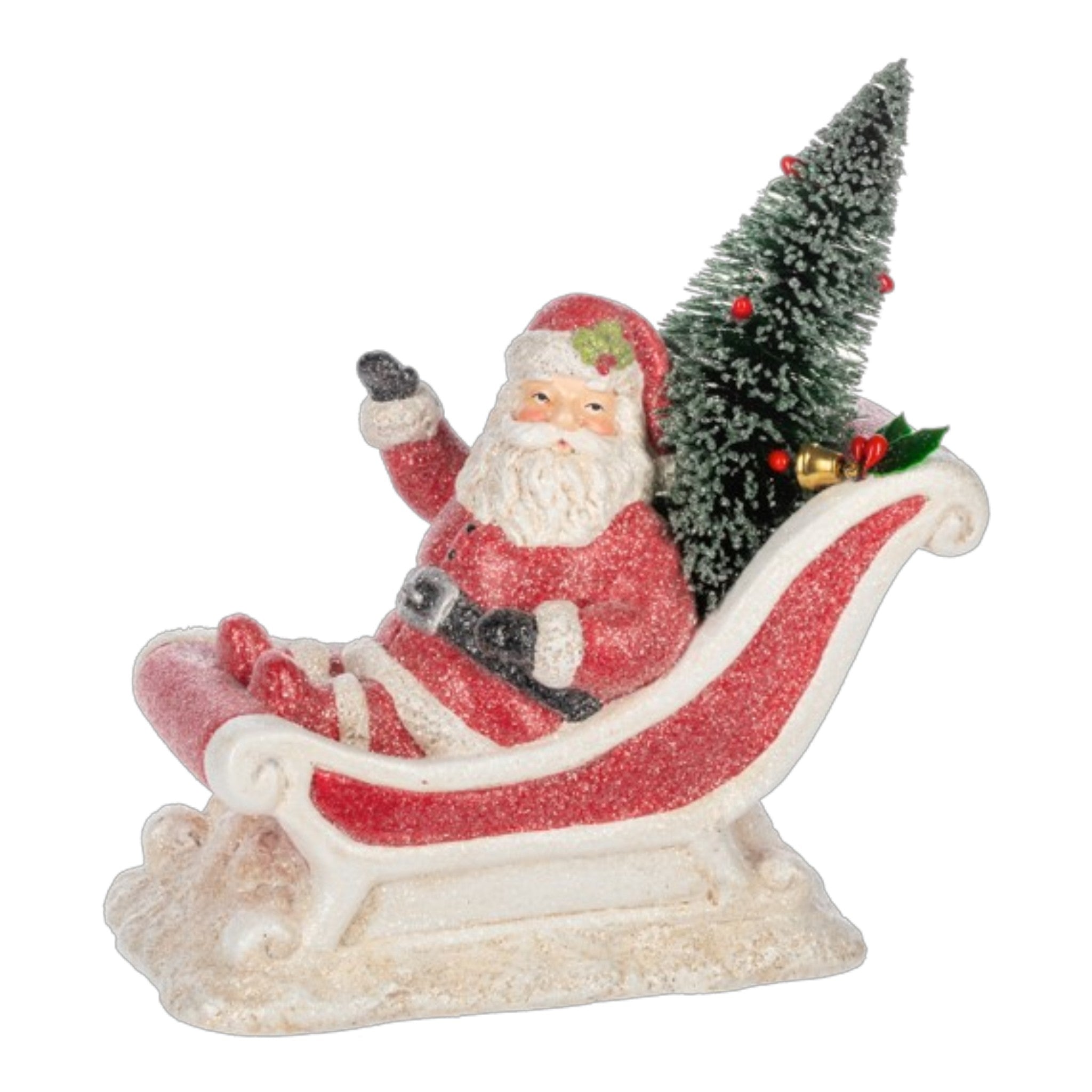 Santa in Sleigh 8" W. x 4" D. x 8" H.