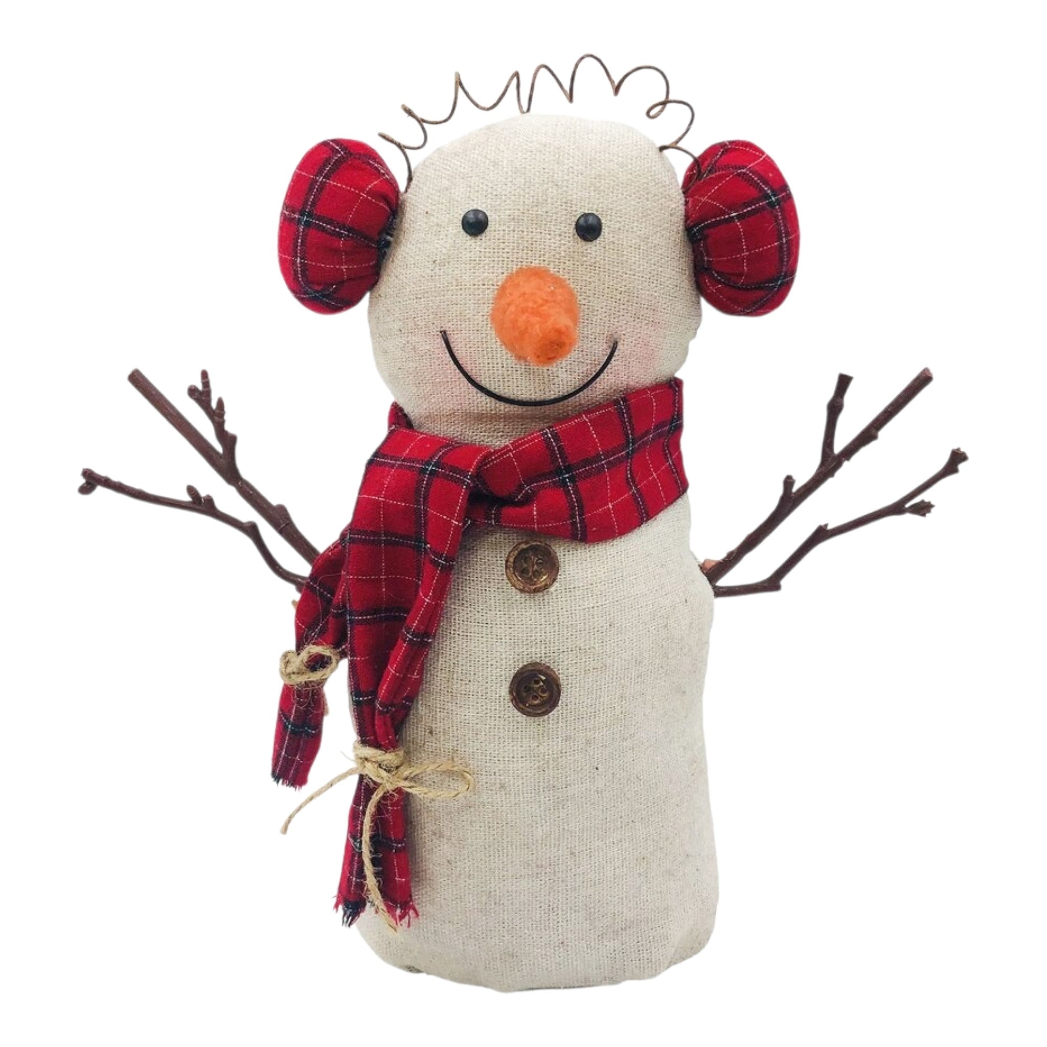 Snowman Standing w/Scarf Cream Fabric