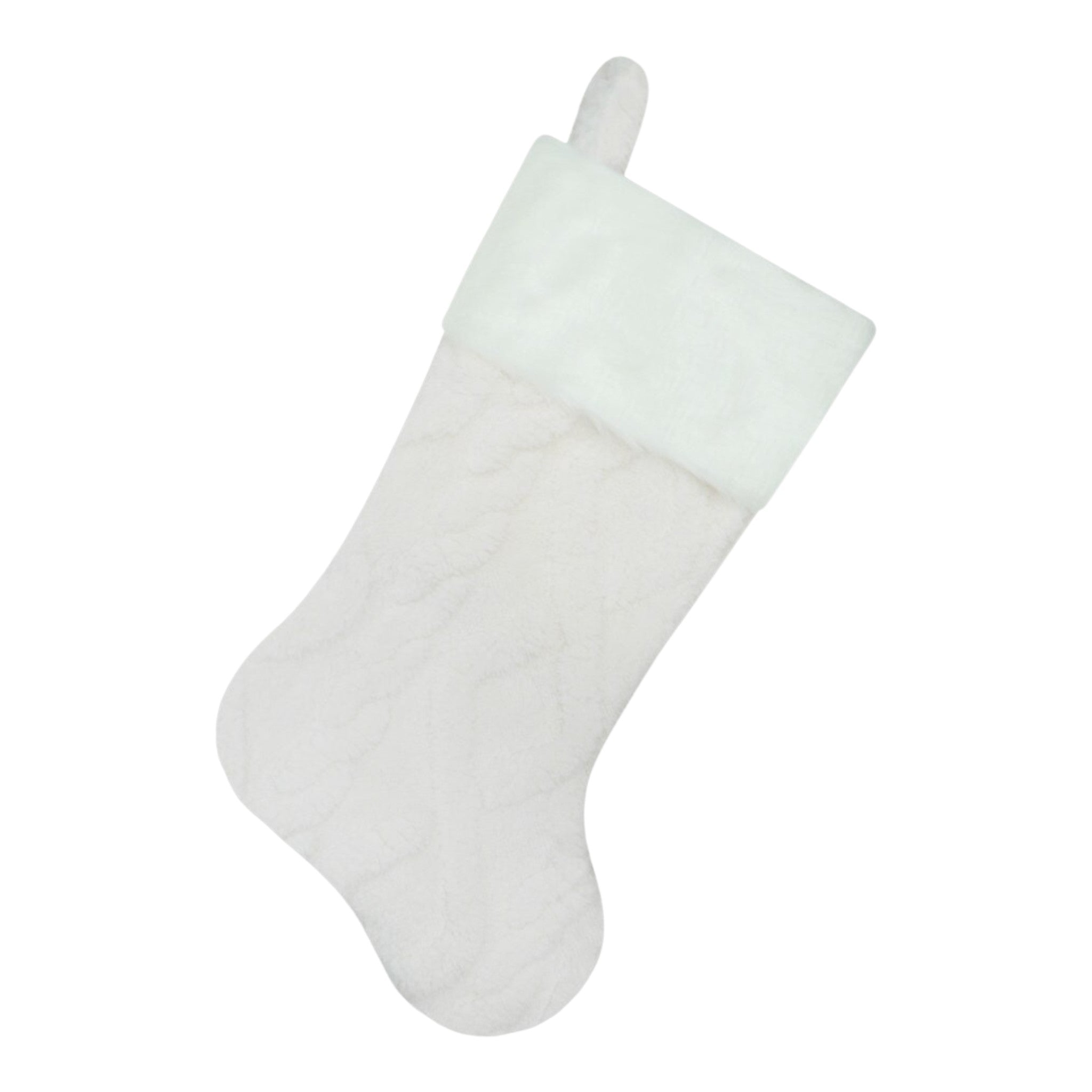 Stocking Ivory/White Fleece Cable Knit 20.5"