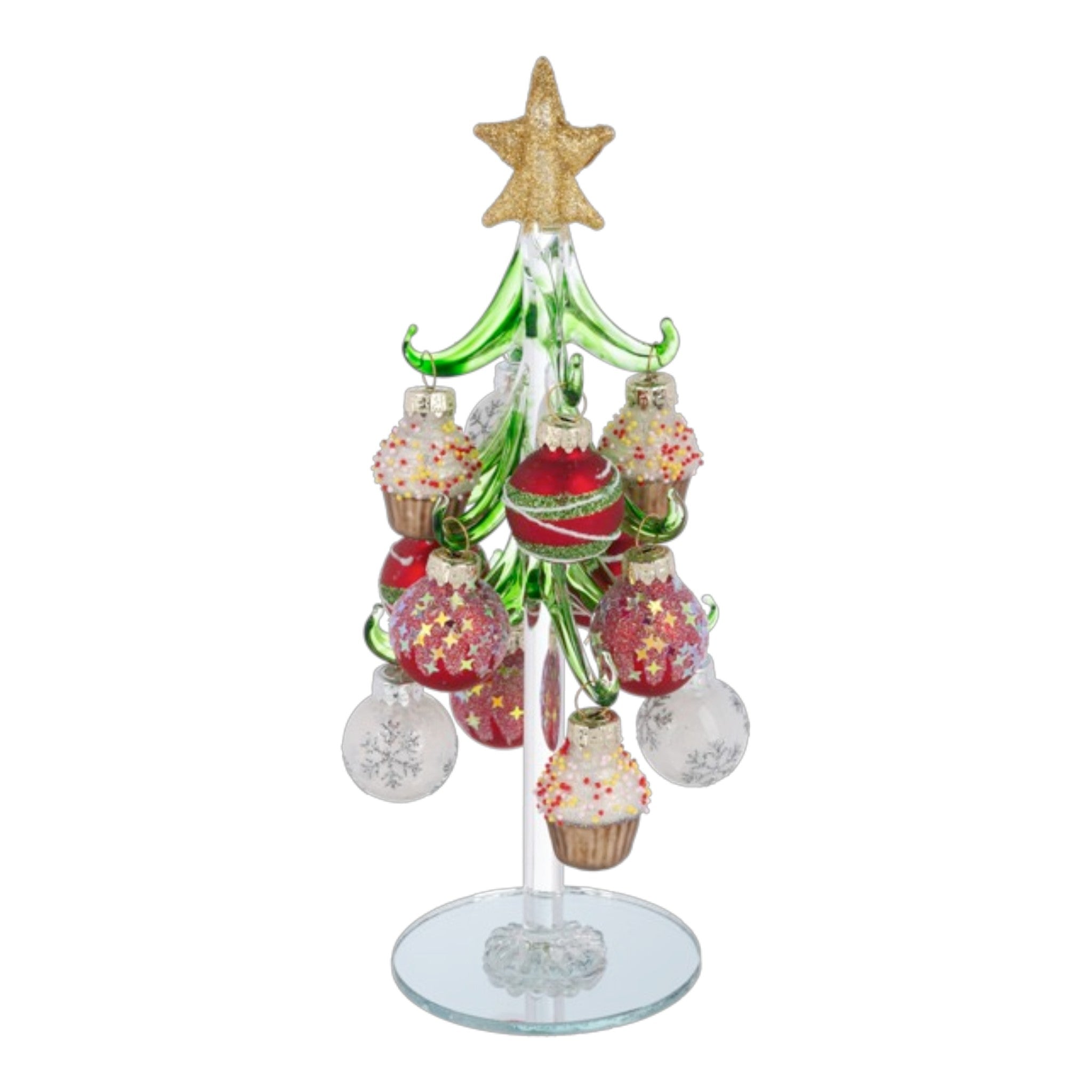 Christmas Tree w/Star Ornaments  8" H