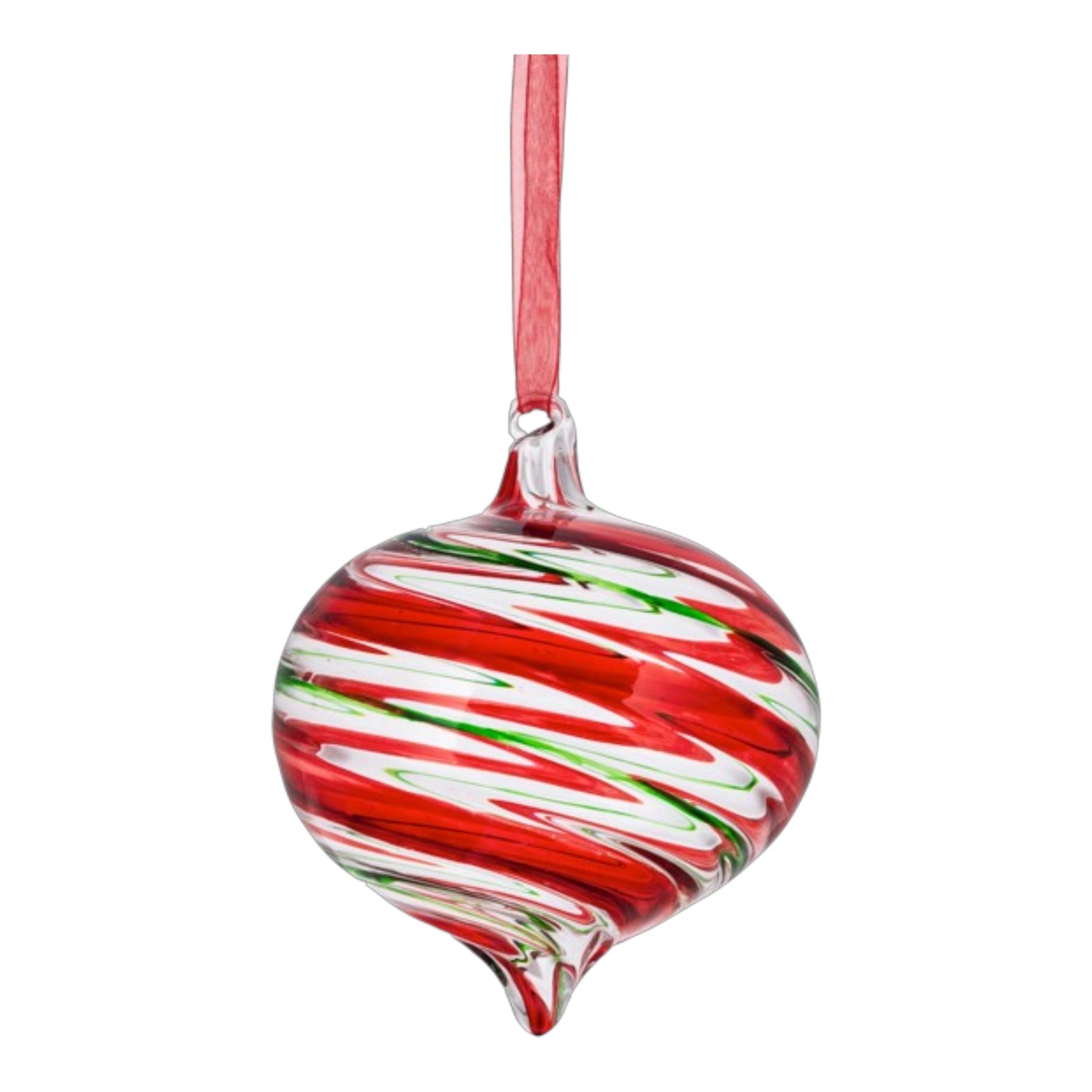 Ornament Onion Swirl Glass 4" Dia.