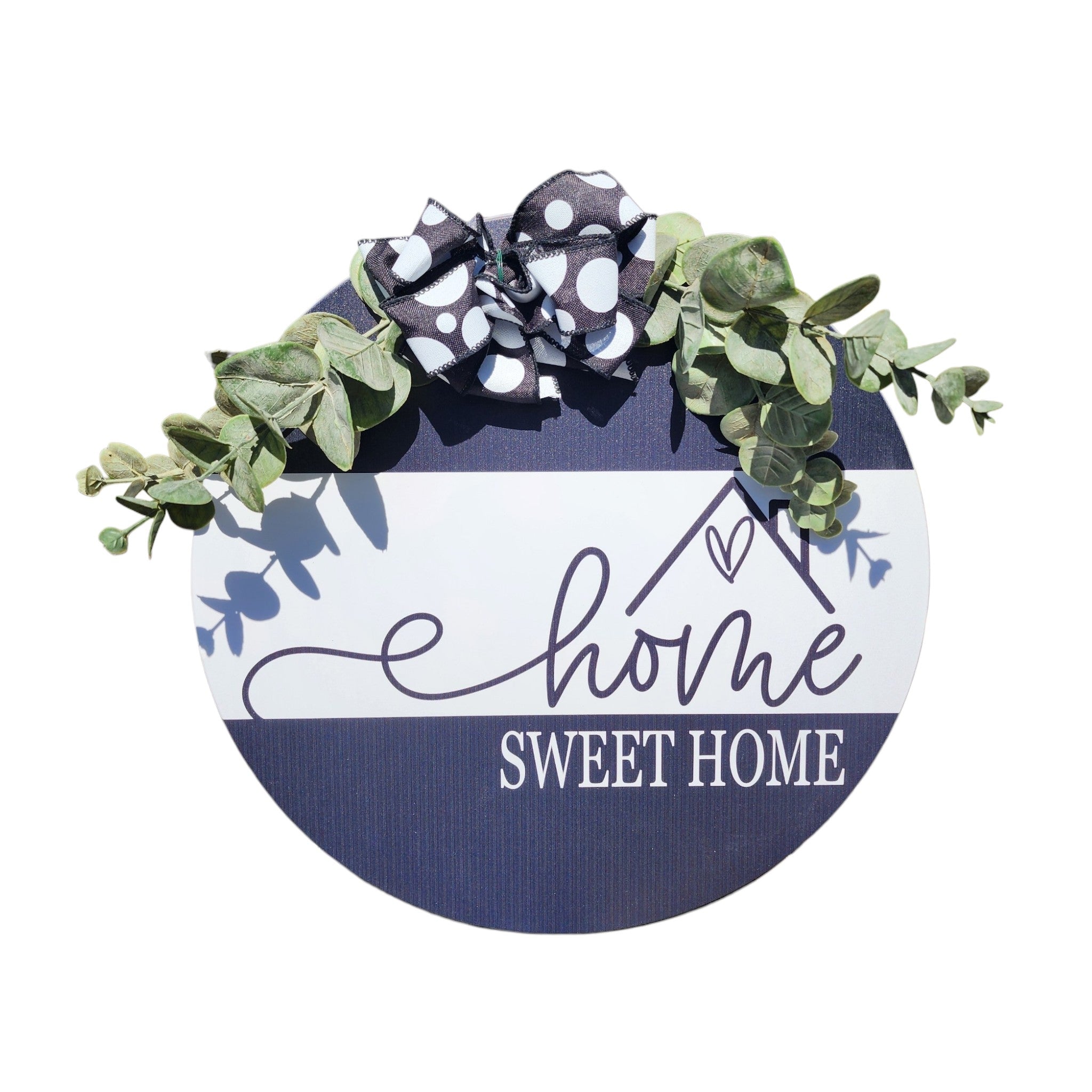 15" Decorated Round Sign Home Sweet Home