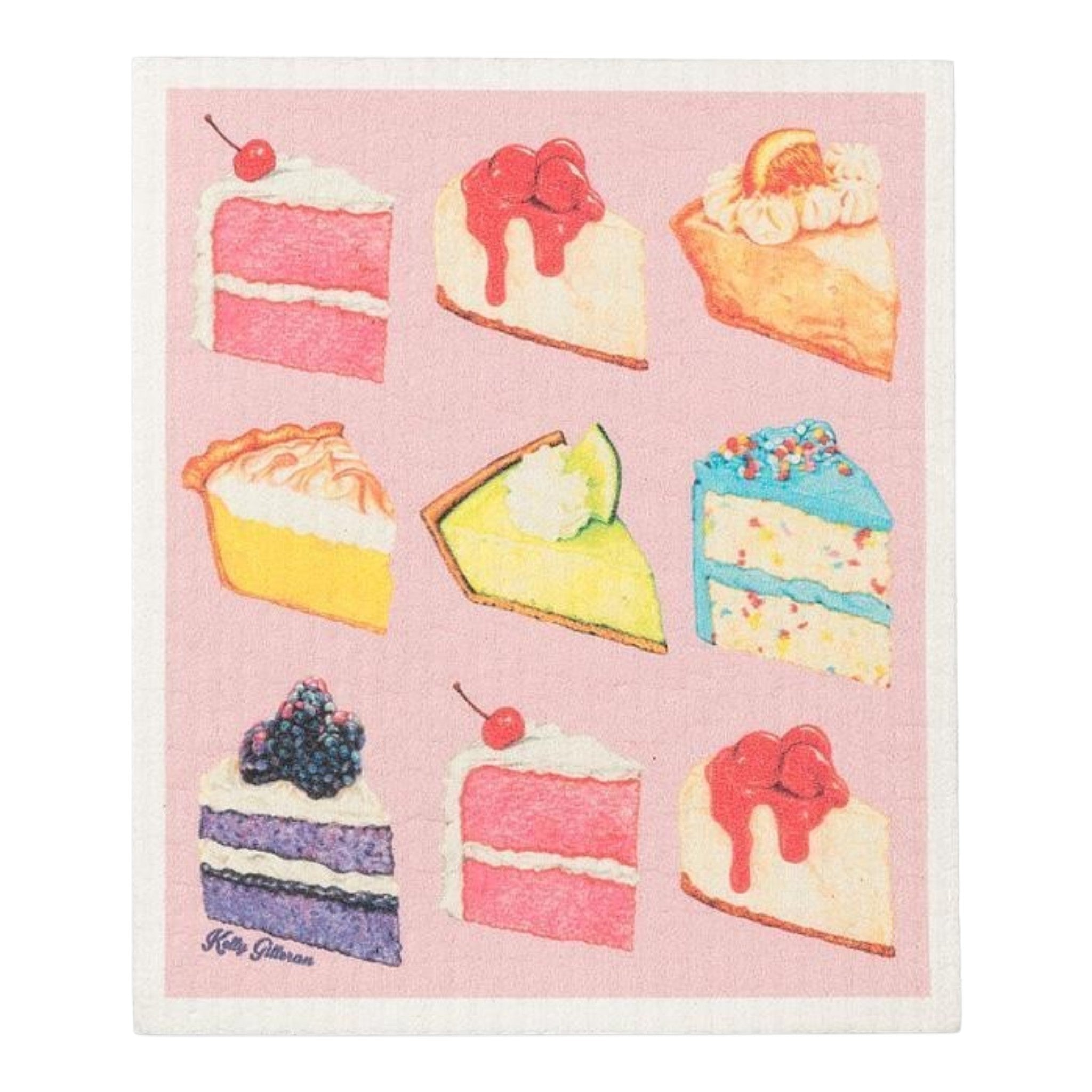 Slices of cake Swedish Dishcloth