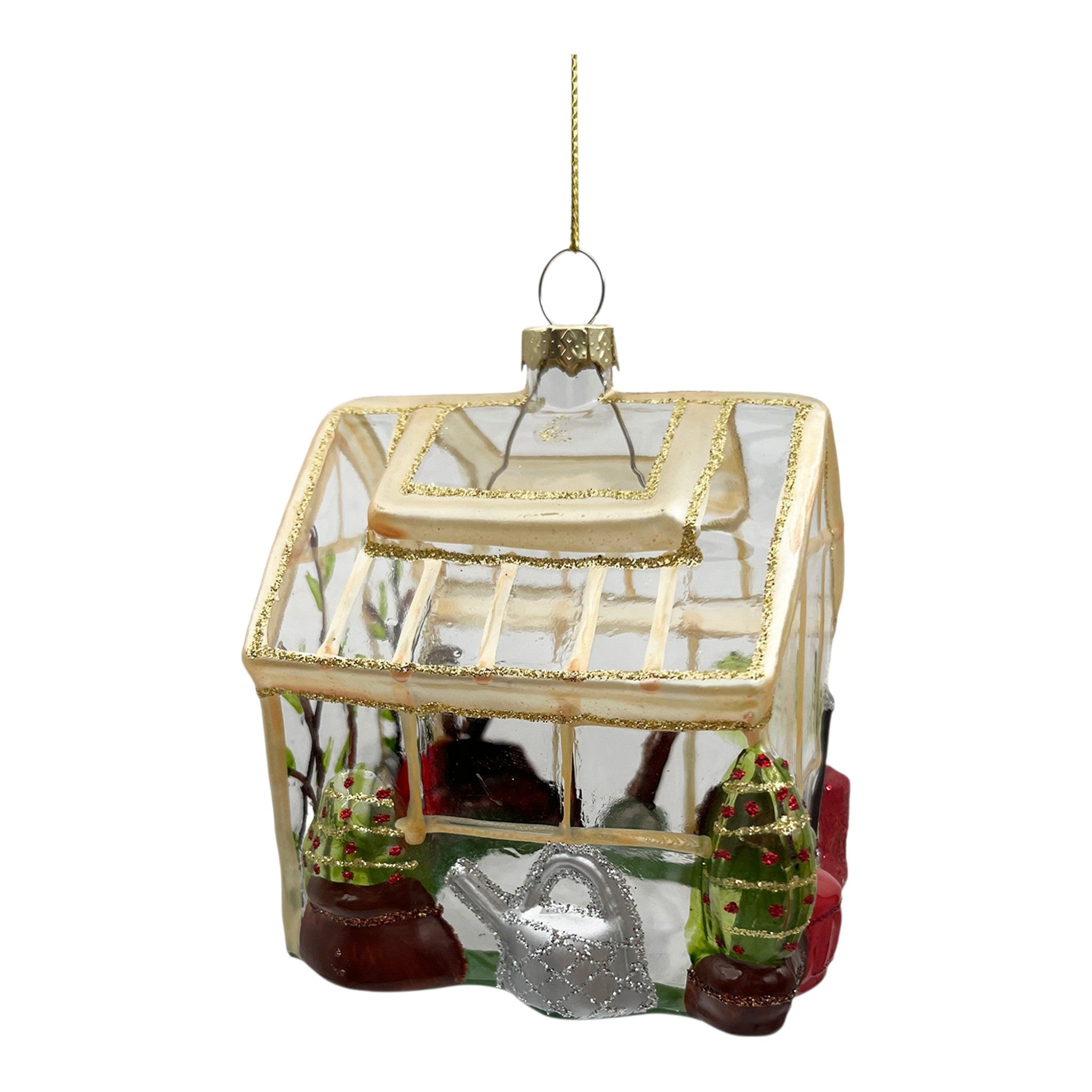 Ornament Glass Greenhouse 4"