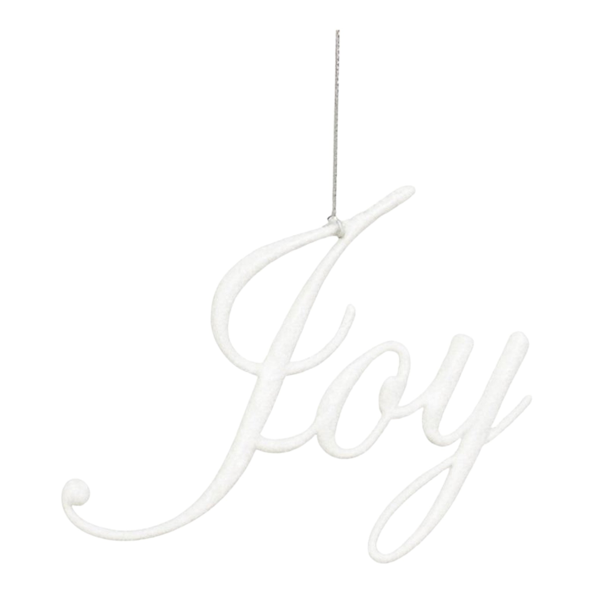 Ornament Joy White Ice Glitter 4.8"