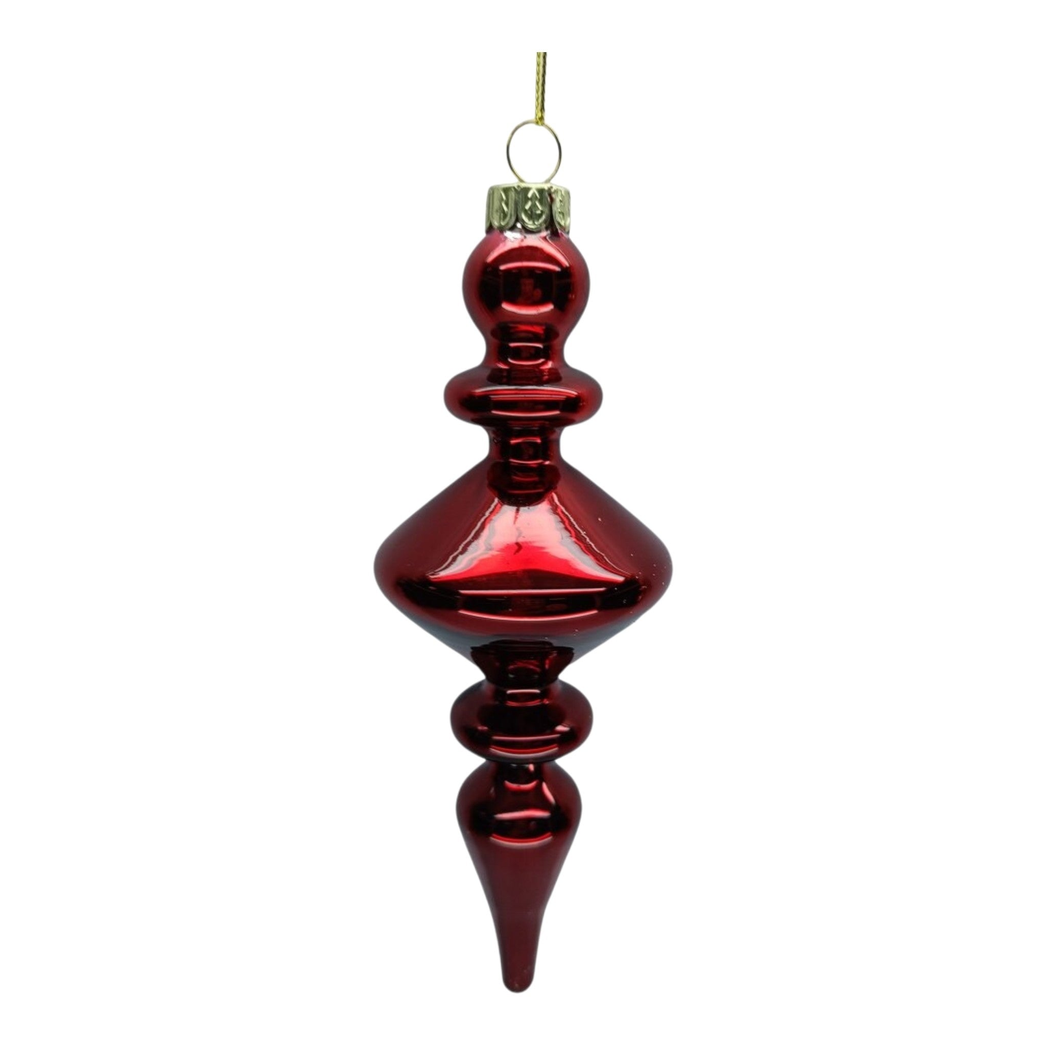 Ornament Glass Finial Wide Mide Section 7"