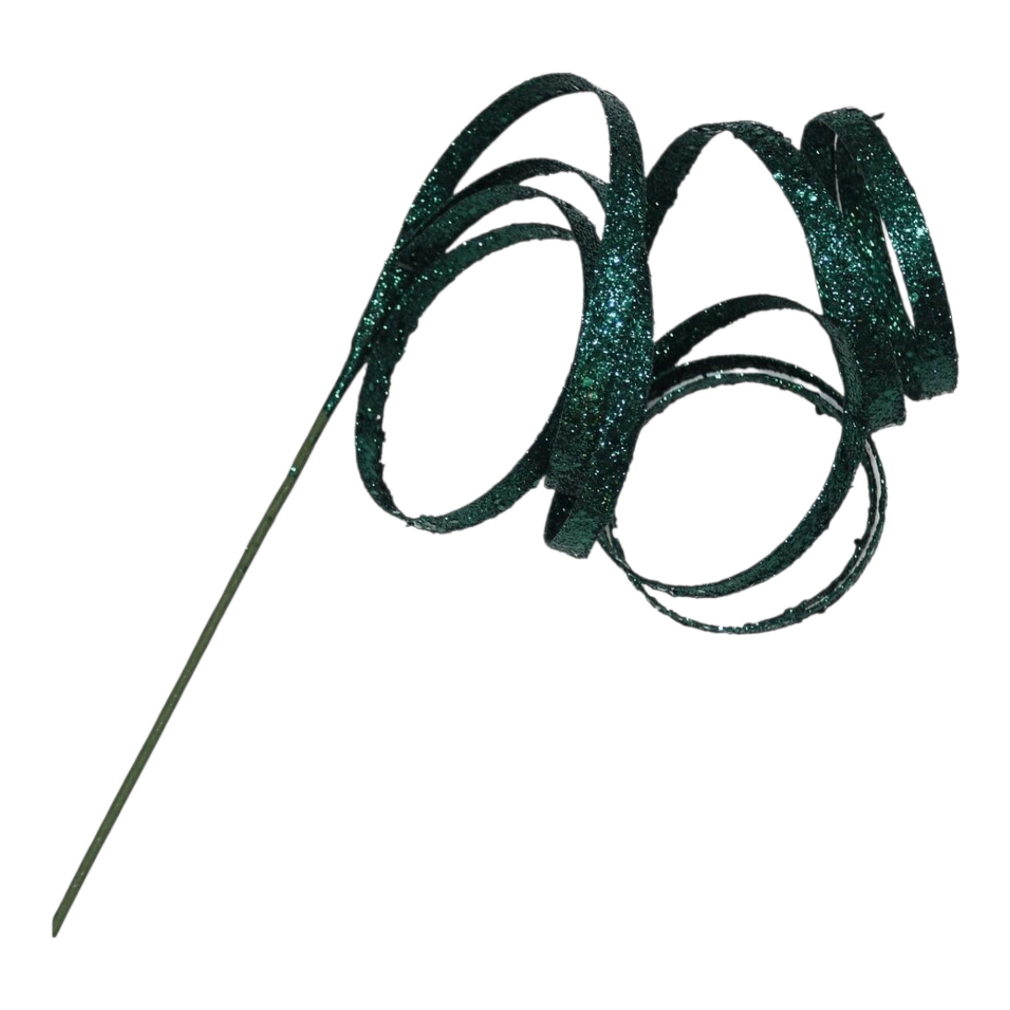 Spray Curl Hanging Ribbon Emerald Green 33.5"