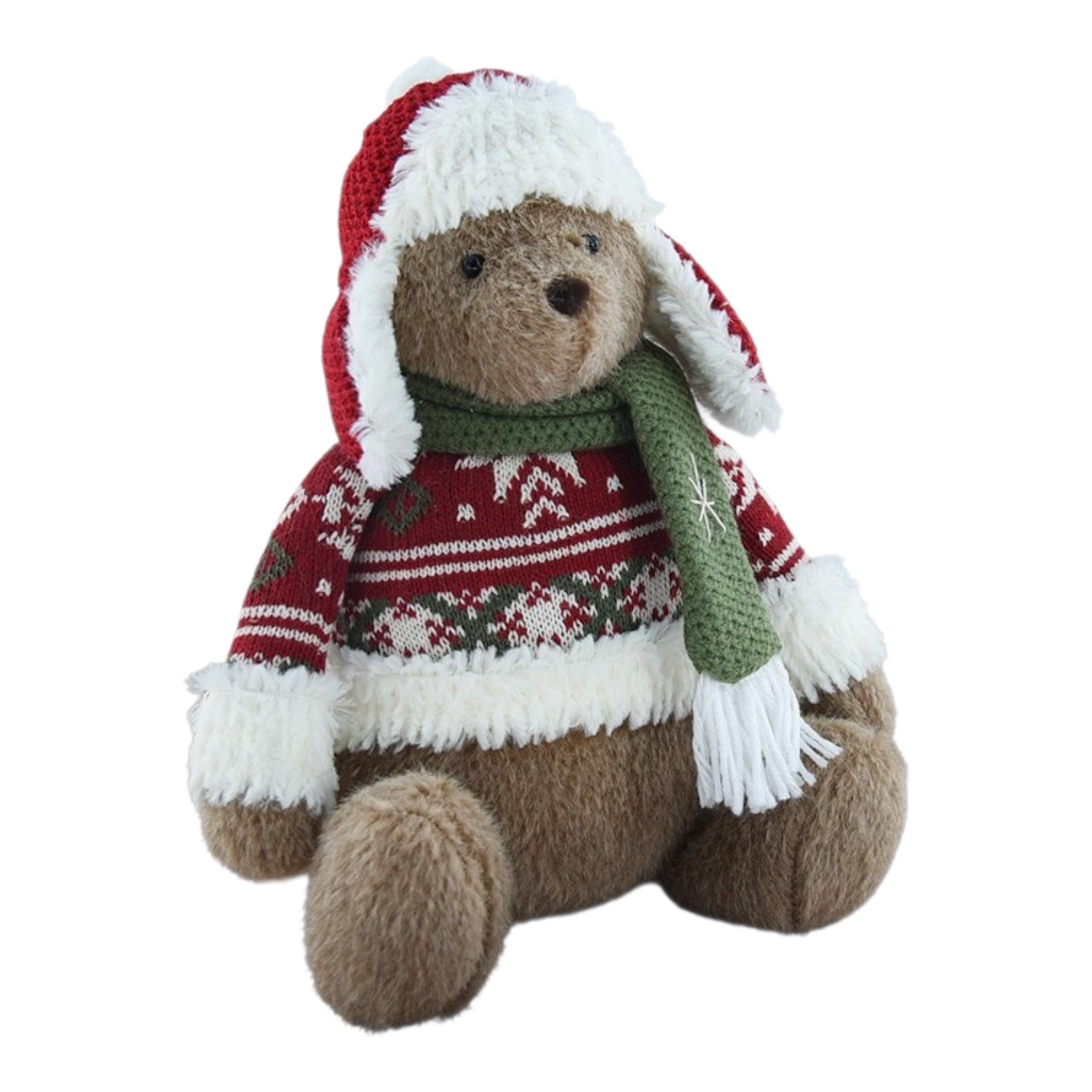 Plush Sitting Bear w/Sweater 8"x16"