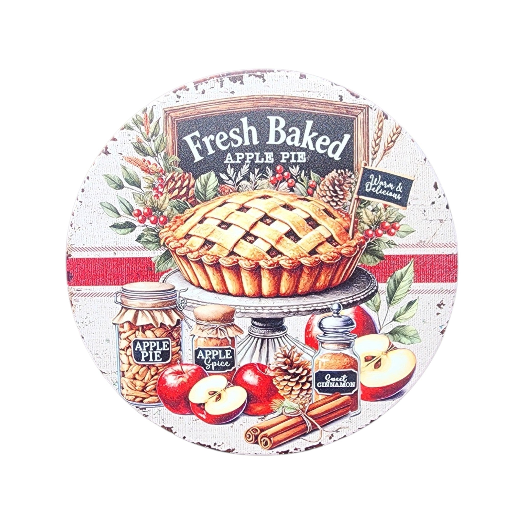 10" Round Sign Fresh Baked Apple Pie