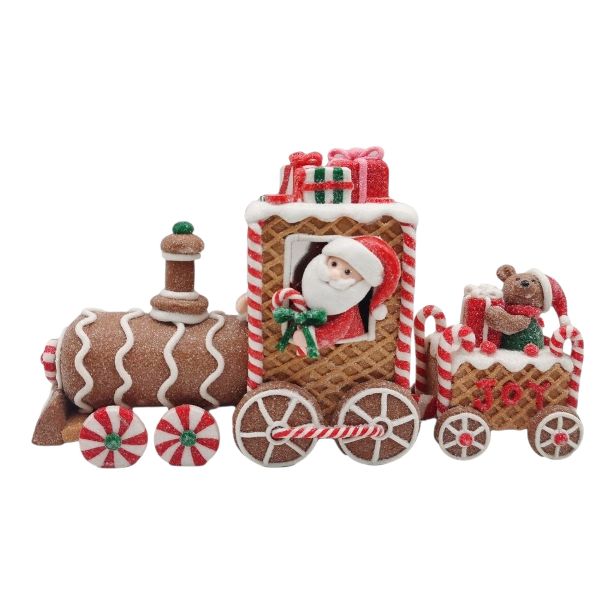 Gingerbread Train w/Santa 6.7"