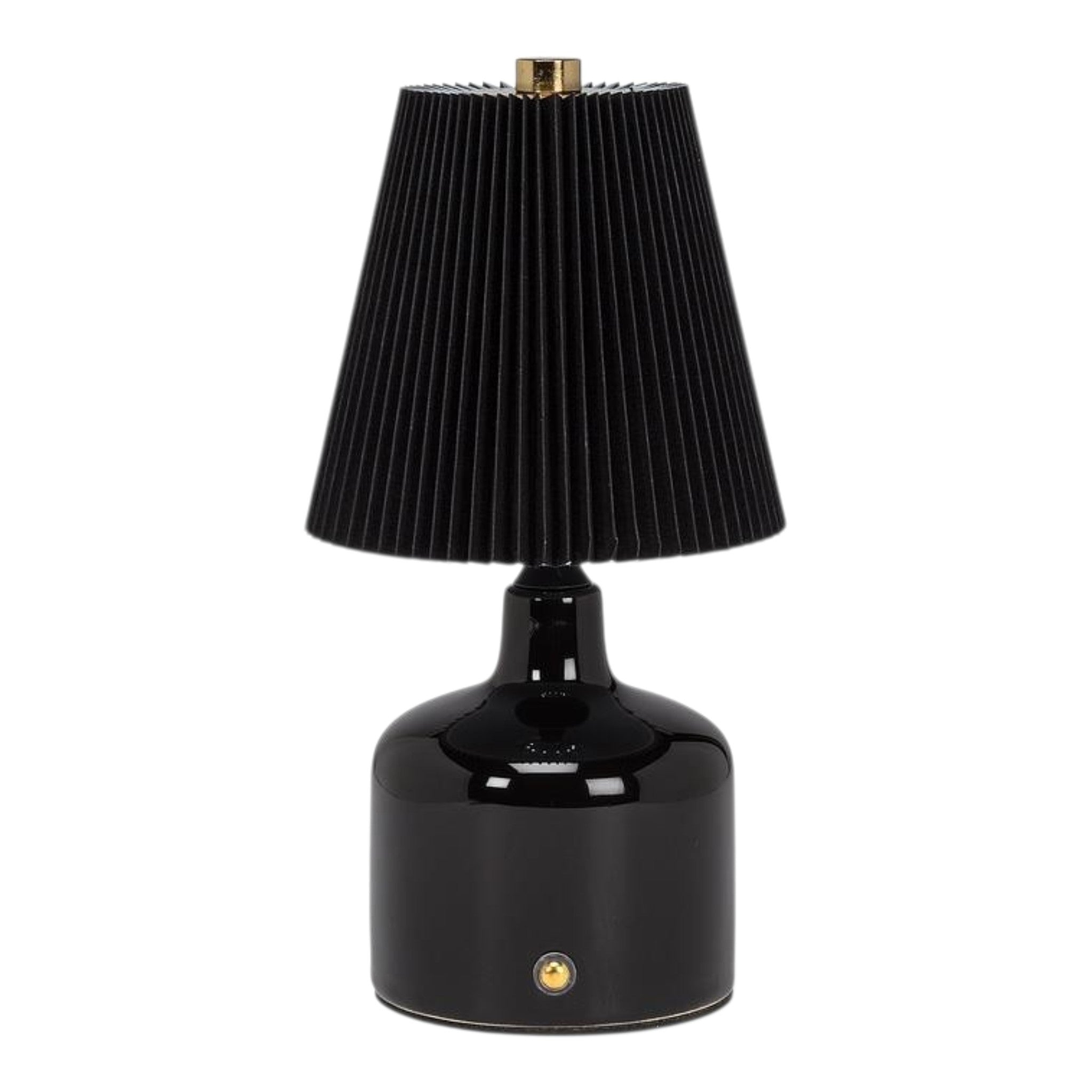 LED Lamp w/Pleated Shade 8.5" Black