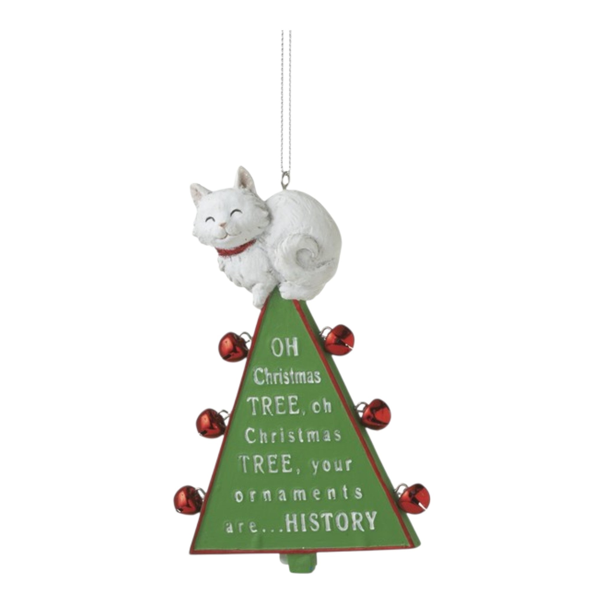 Ornament Oh Christmas Tree Cat Resin 3 1/4" W. x 4 7/8" H.