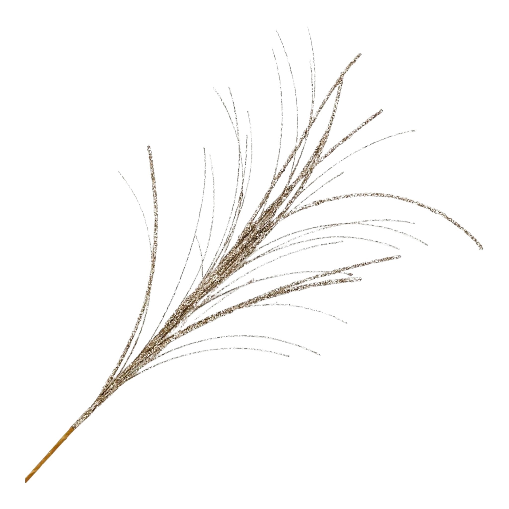 Spray Feather Grass Champagne Gold Glitter 26"