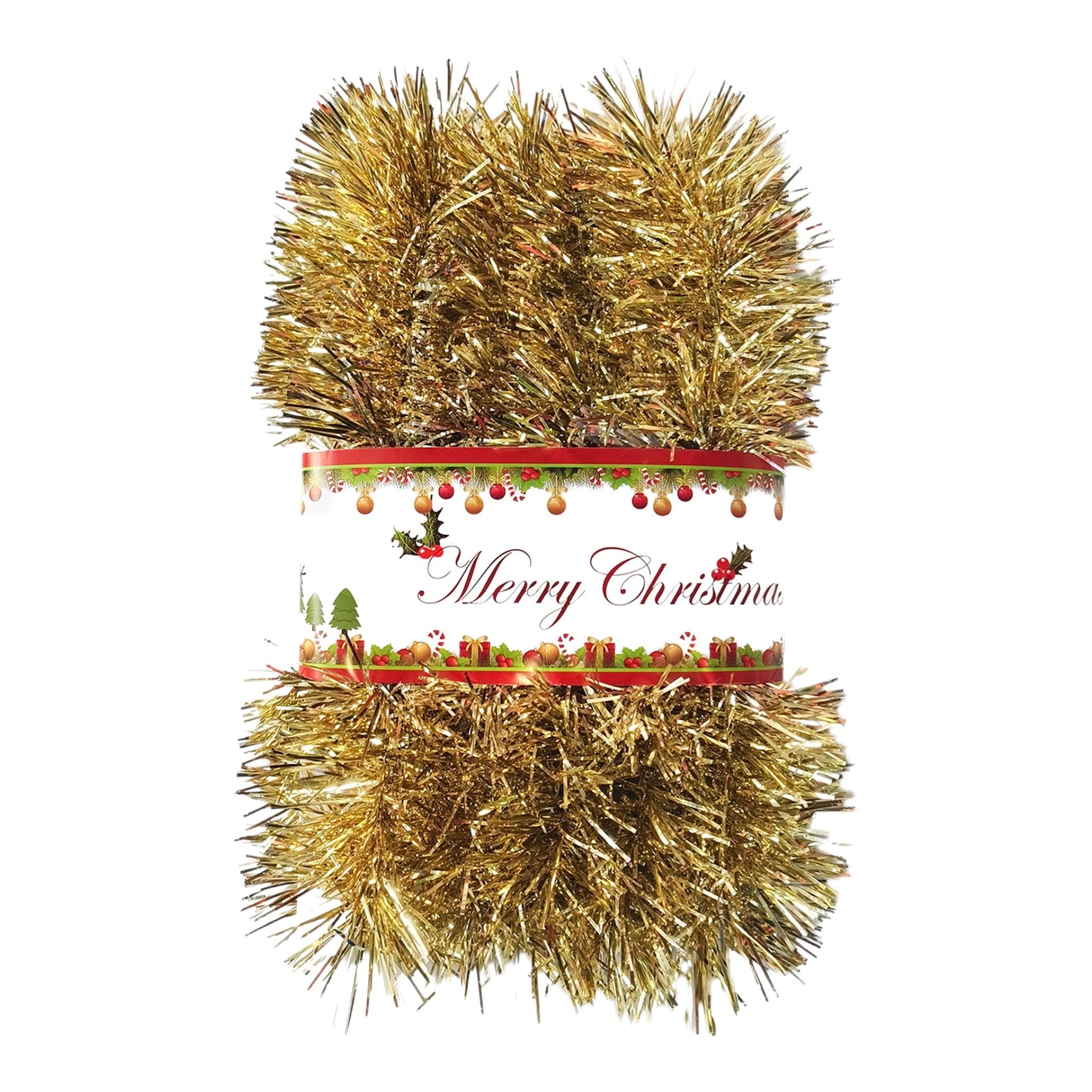 Tinsel Garland Shiny Light Gold 9FT