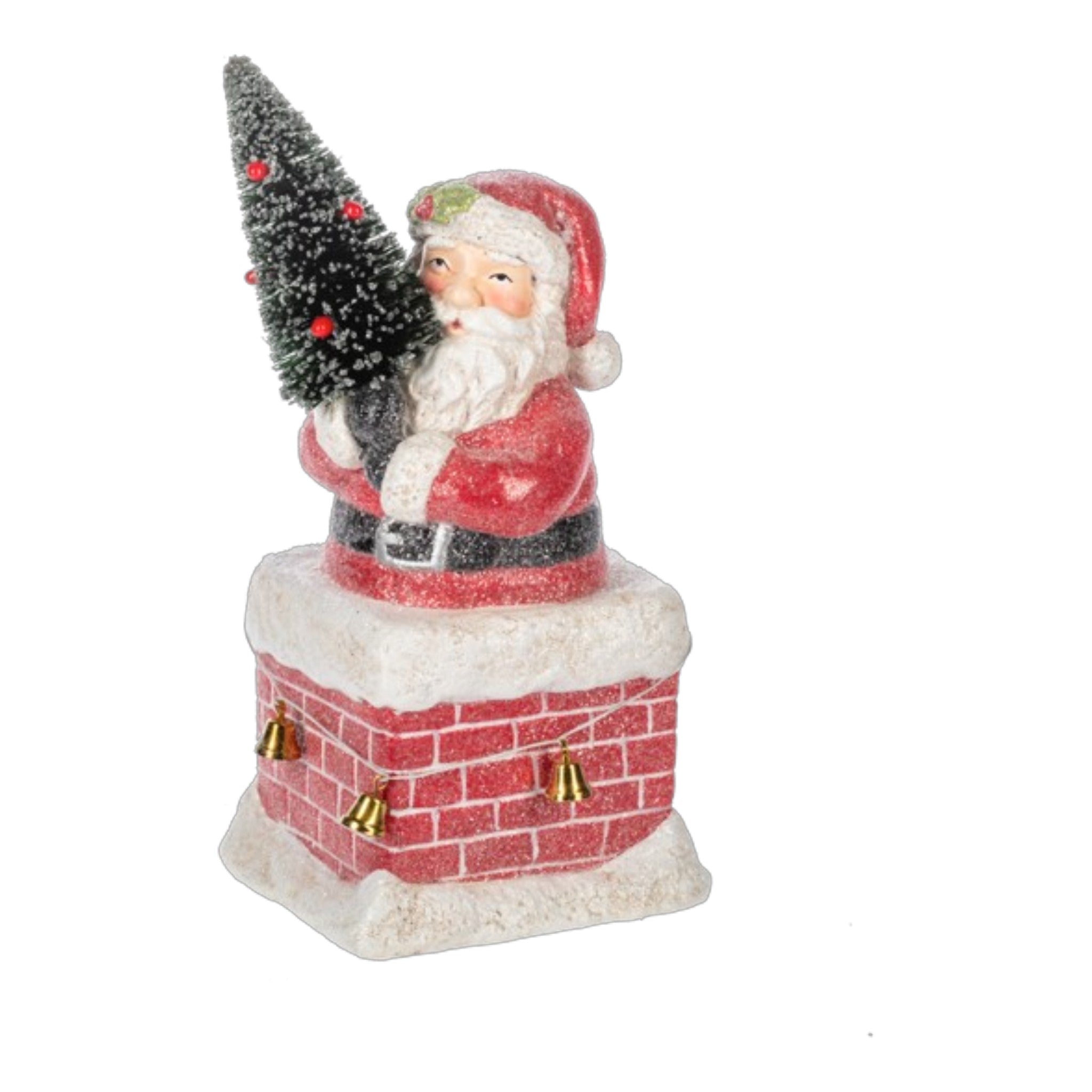 Santa in Chimney 8" W. x 4" D. x 8" H.