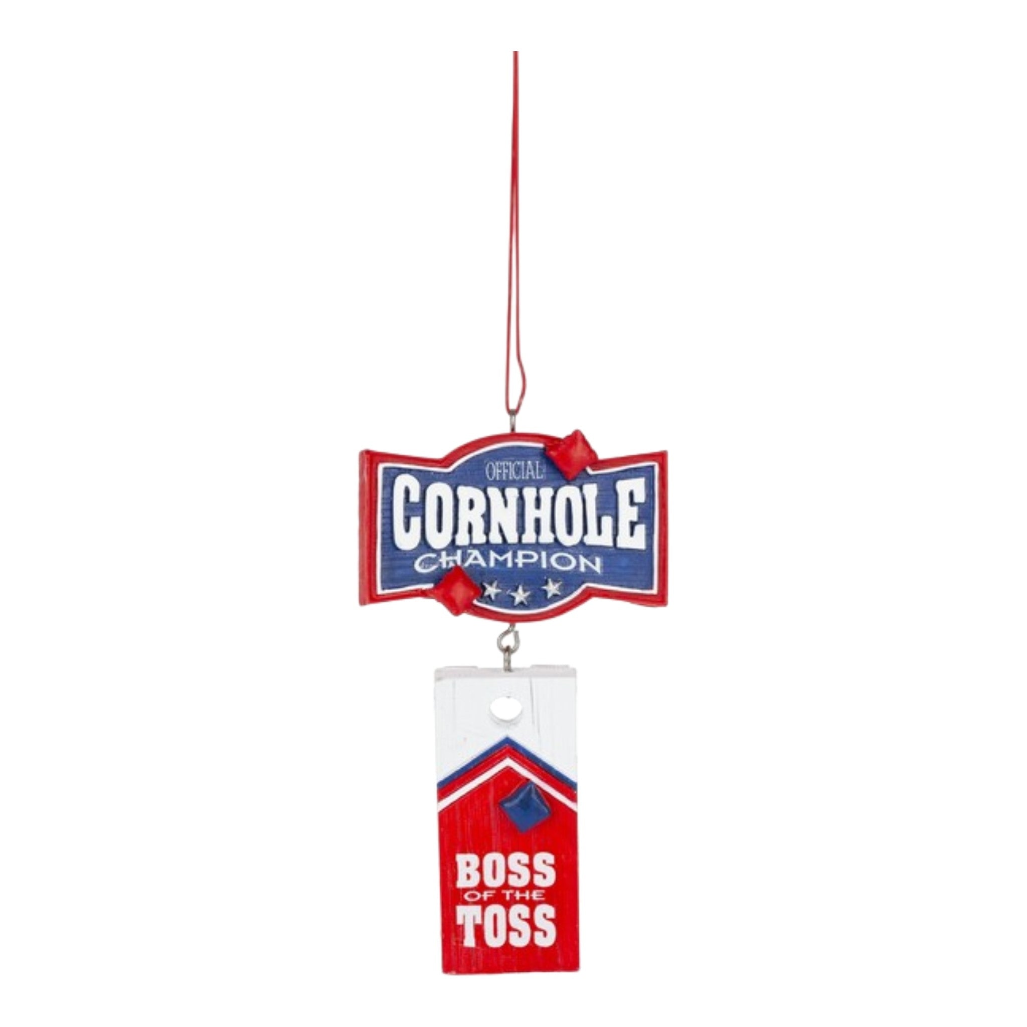 Ornament Cornhole Game Resin 2 1/2" W. x 4 3/4" H.