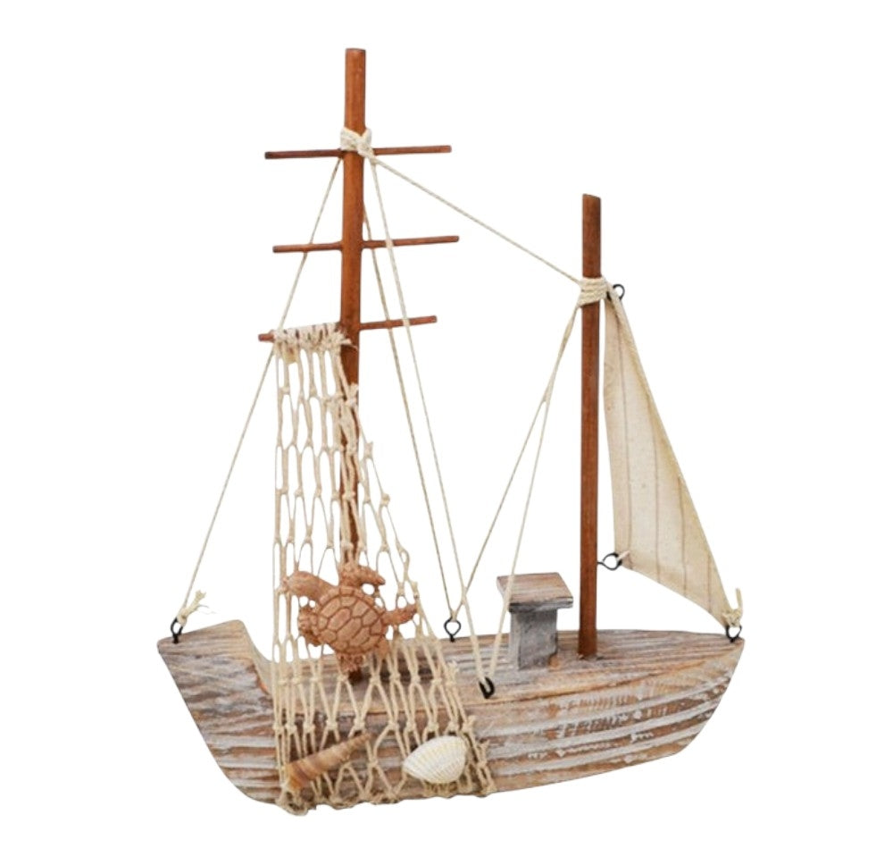 Sailboat With Turtle And Seashells