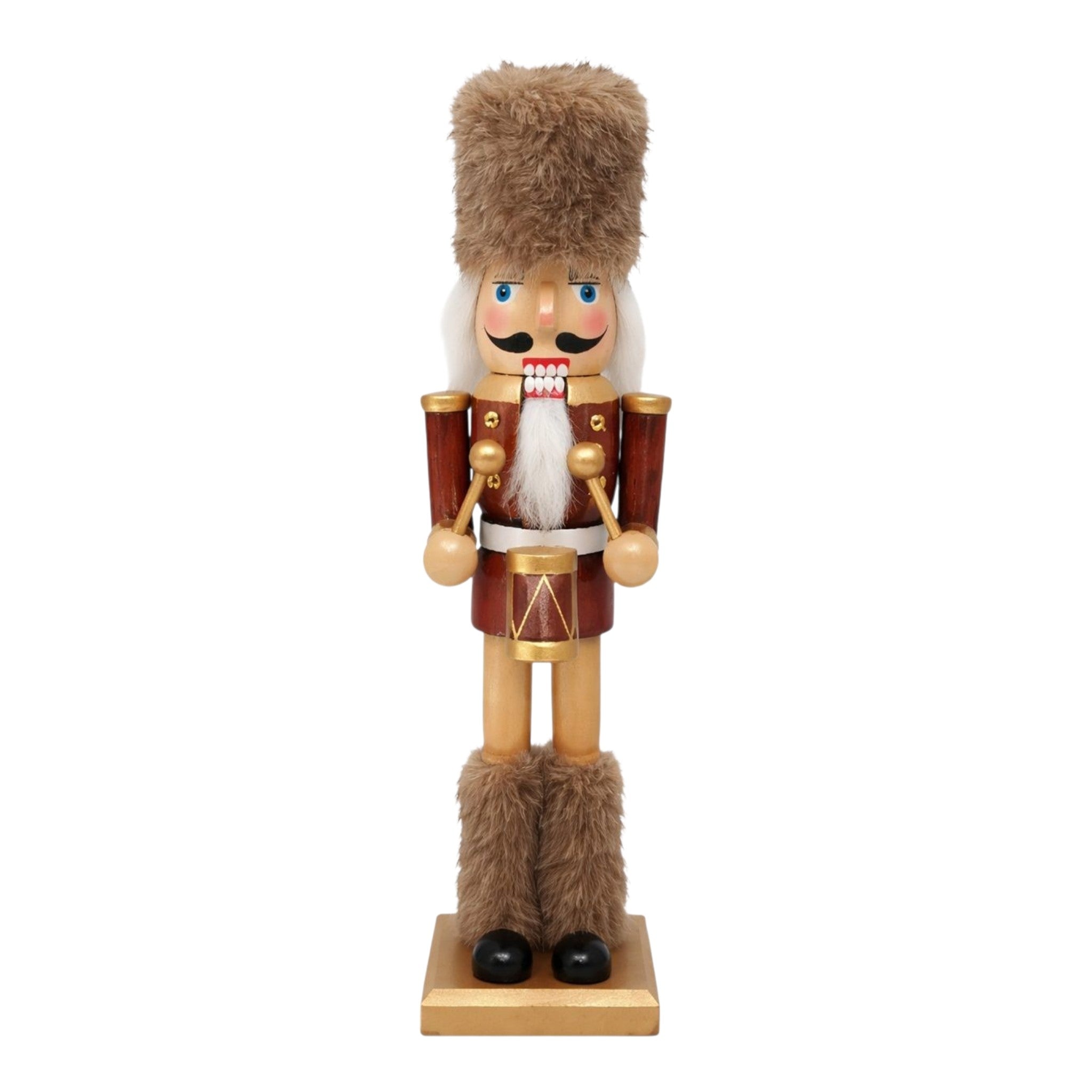 Nutcracker Wooden Brown and Gold w/Drum