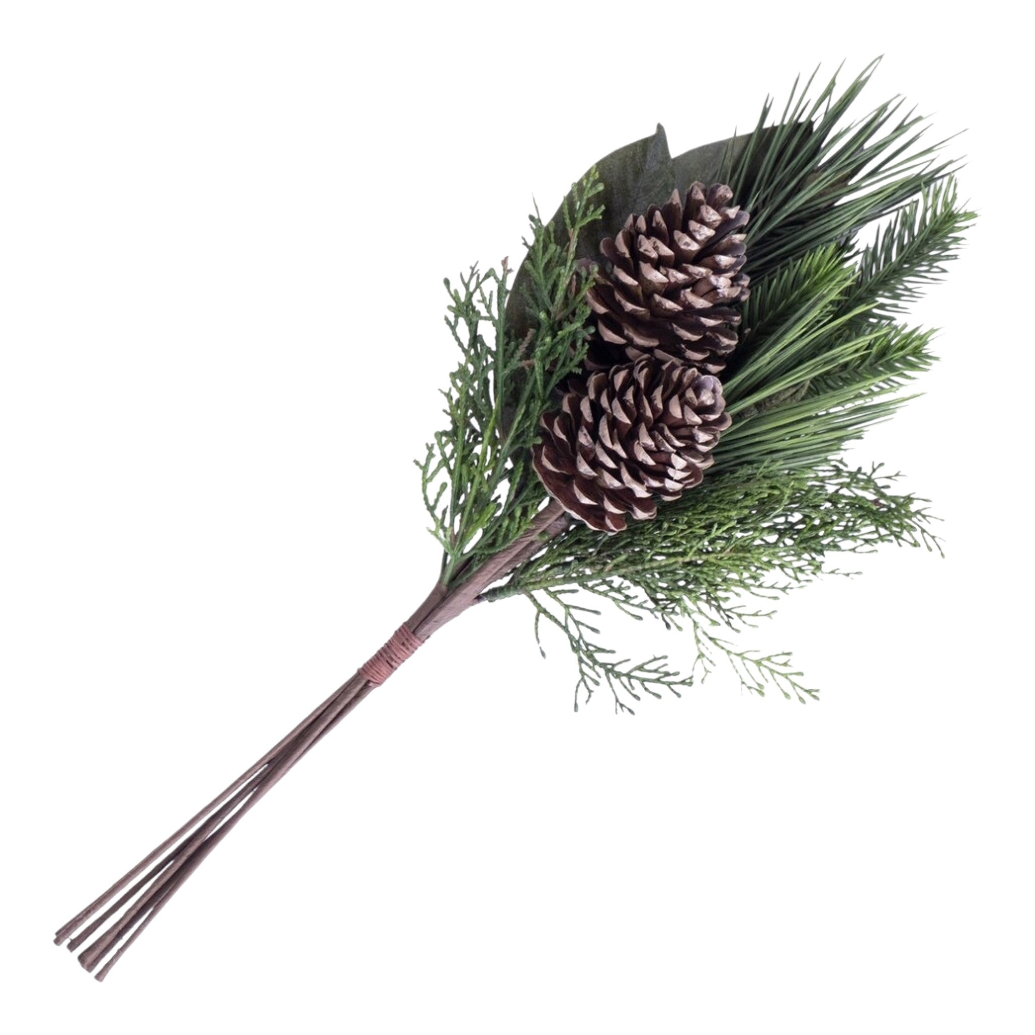 Spray Pine Magnolia Leaves w/Pinecones 21"