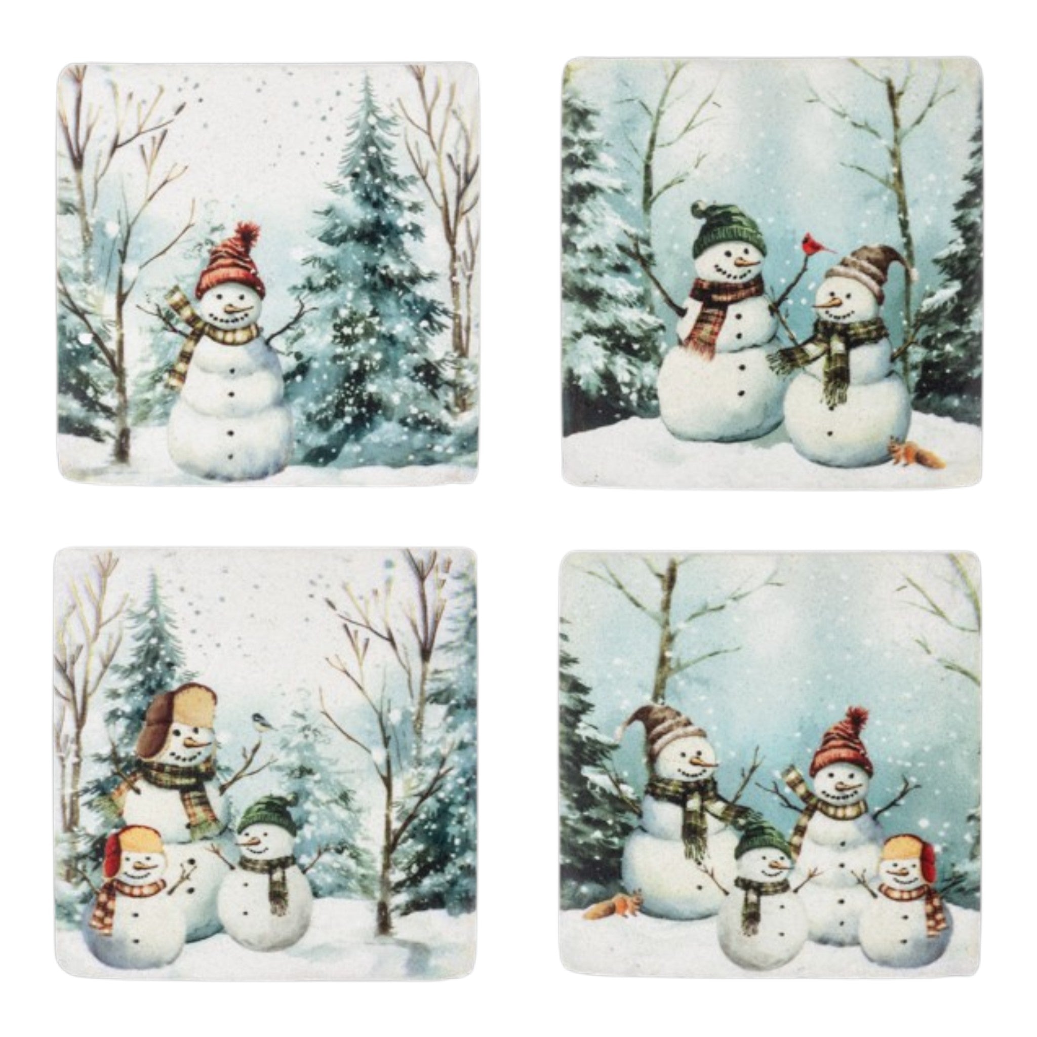 Snowman Coasters 4 Piece Set
