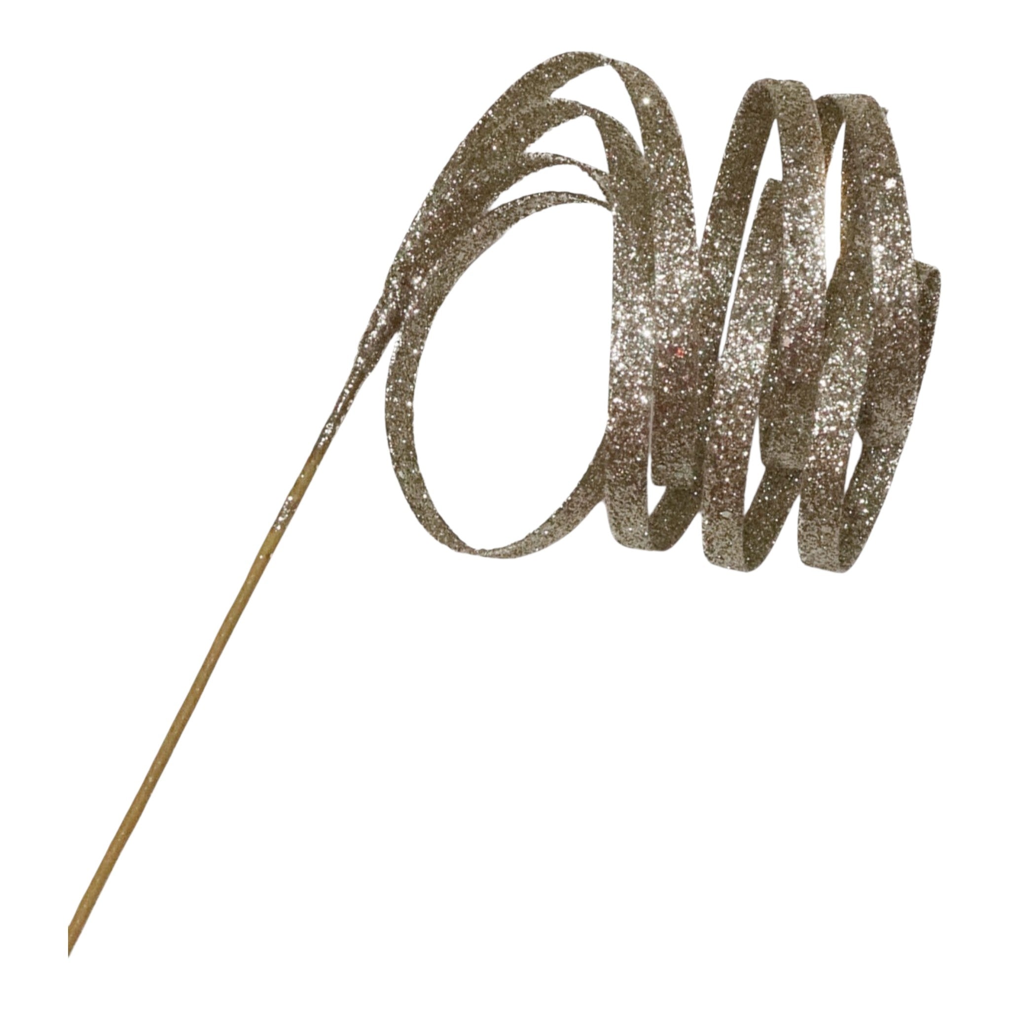 Spray Curl Hanging Ribbon Champagne 33.5"