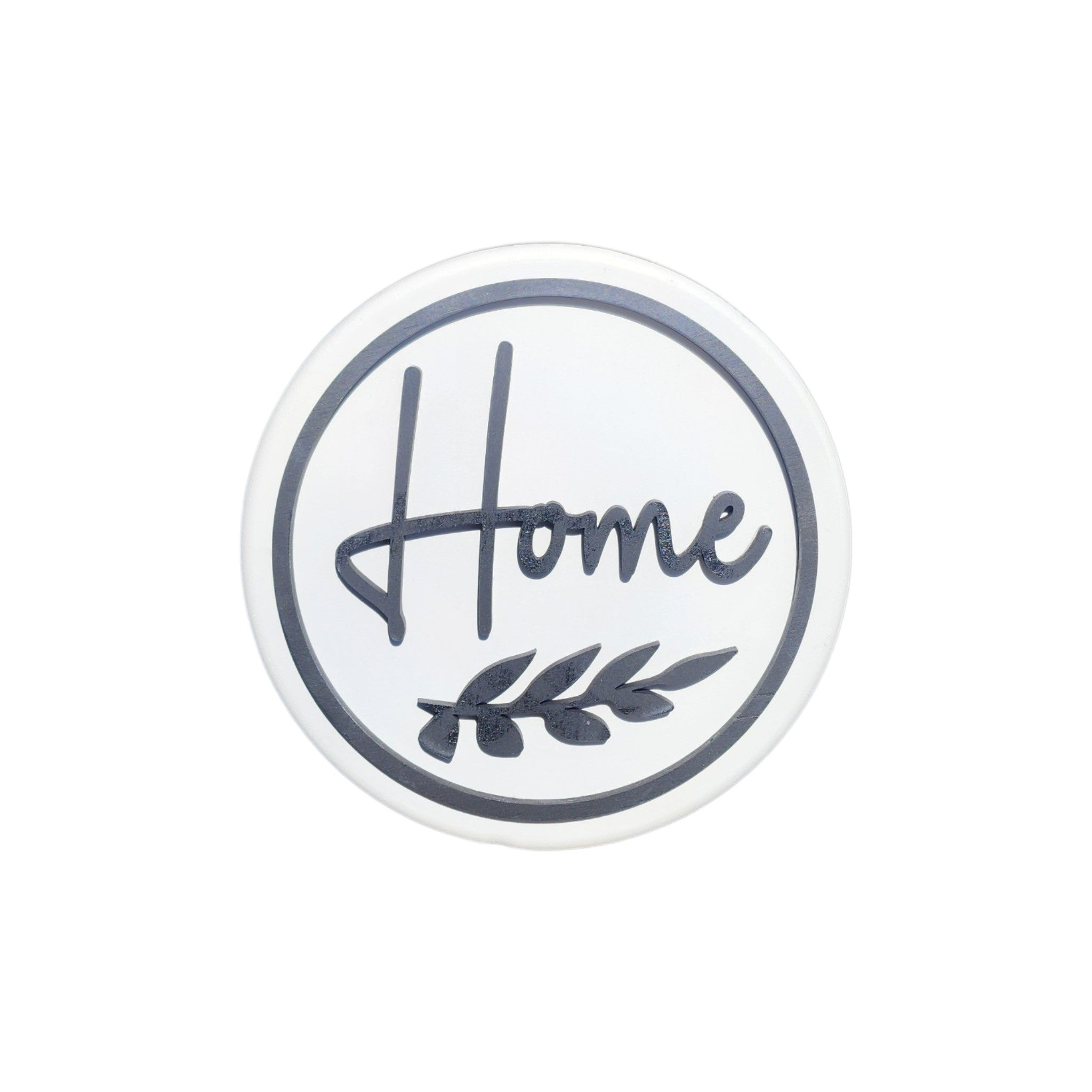 8" Round With Leaf | Home