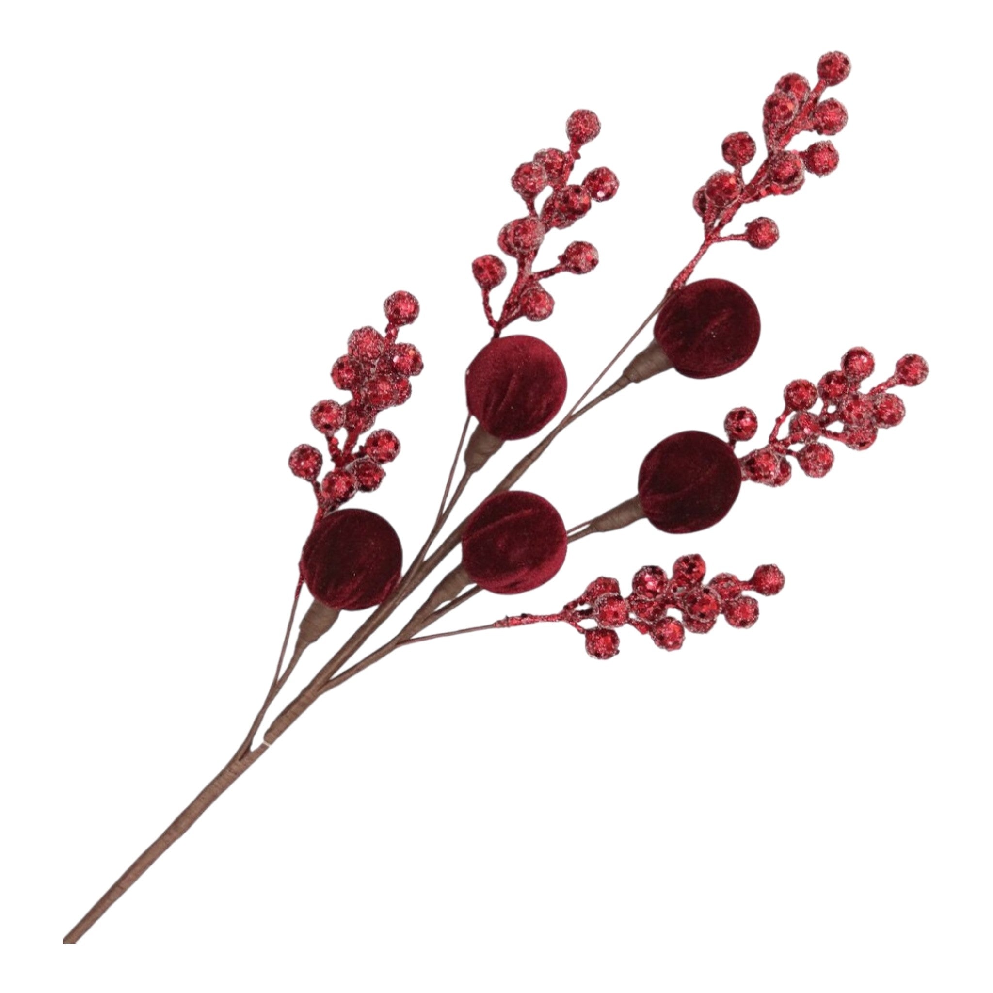 Spray Ball Berry Burgundy w/Glitter 26"