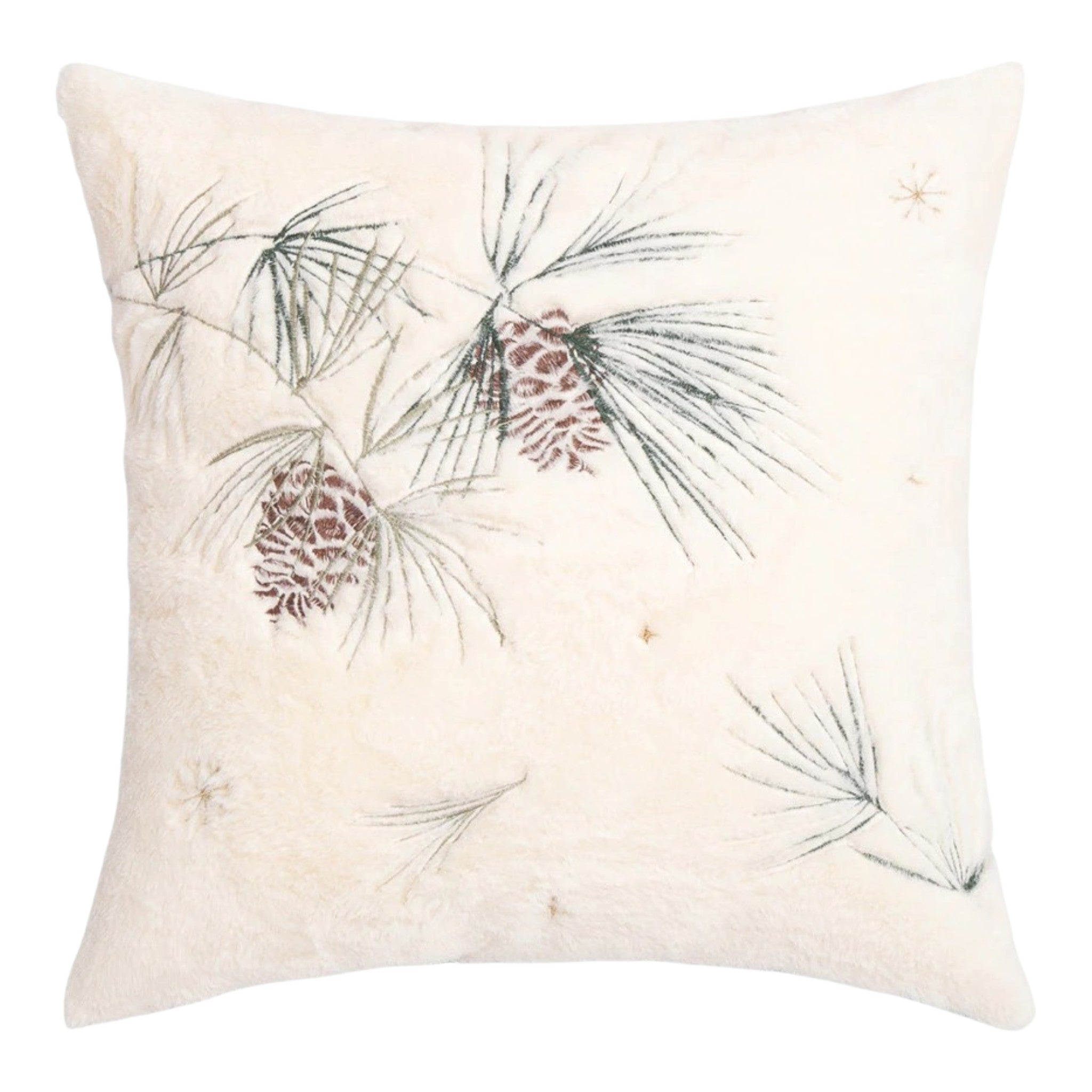 Cushion Faux Rabbit Fur Pine Cone 18"x18"