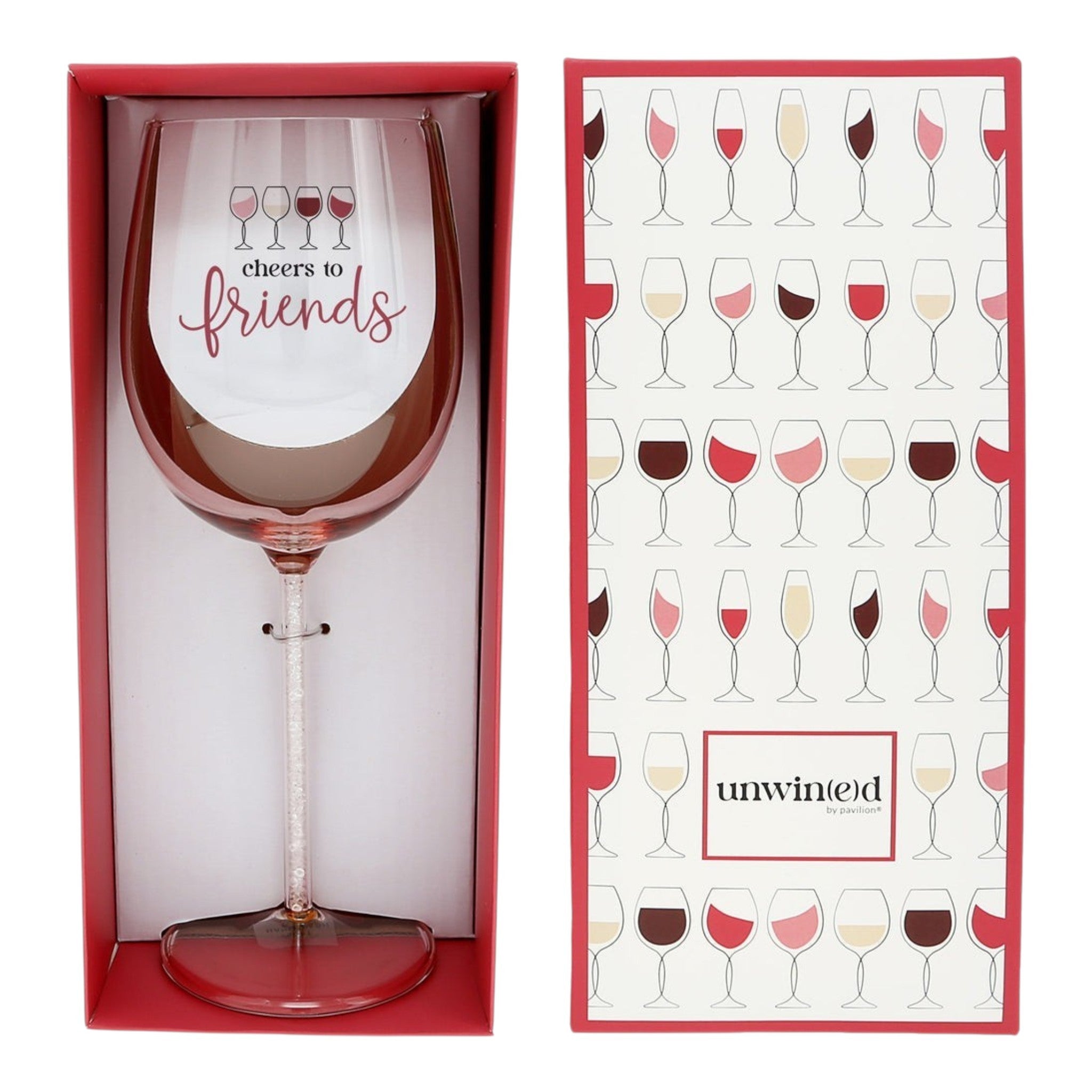 Cheers to Friends Gift Boxed 17oz Wine Glass