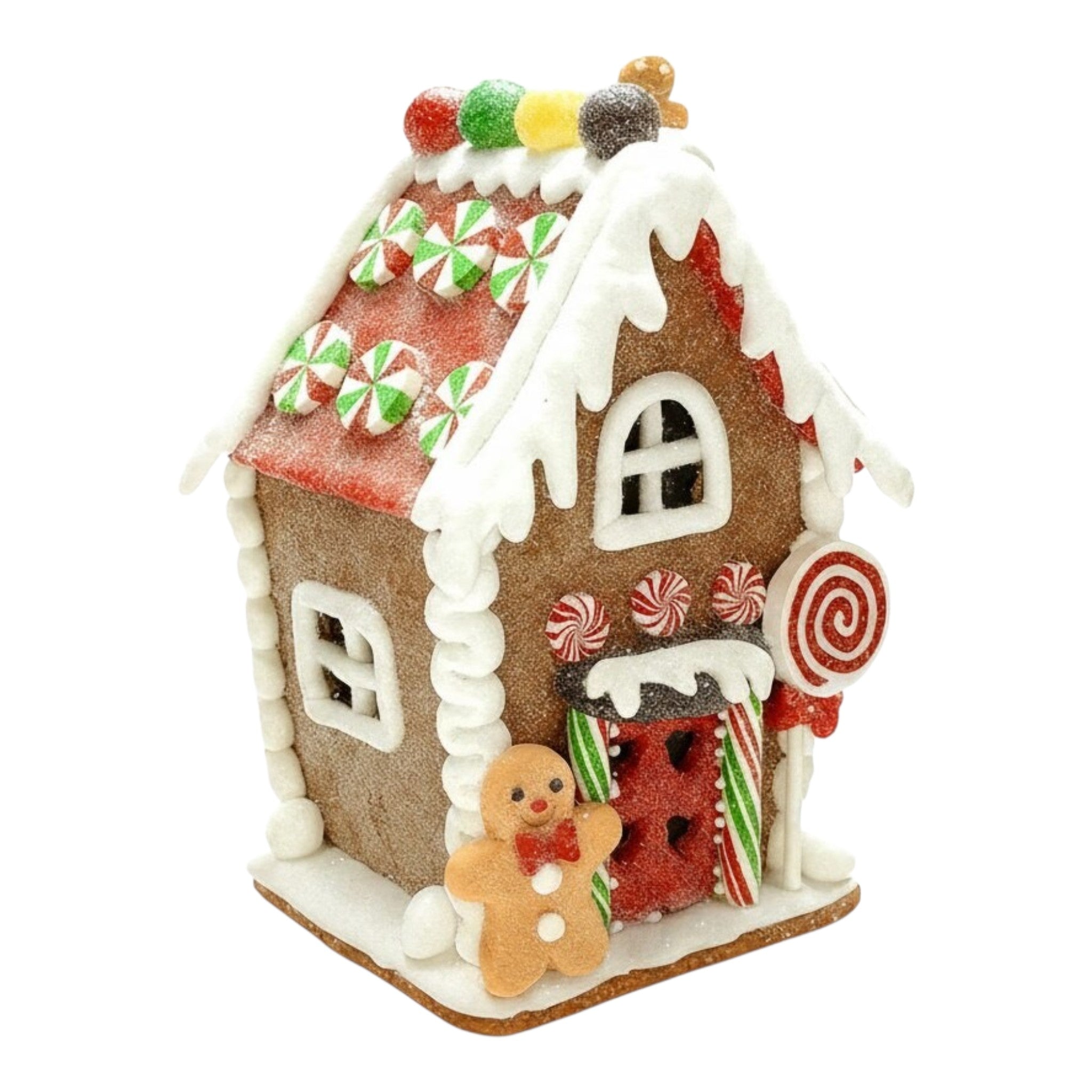 Gingerbread Led House White Roof 3"x5.5"