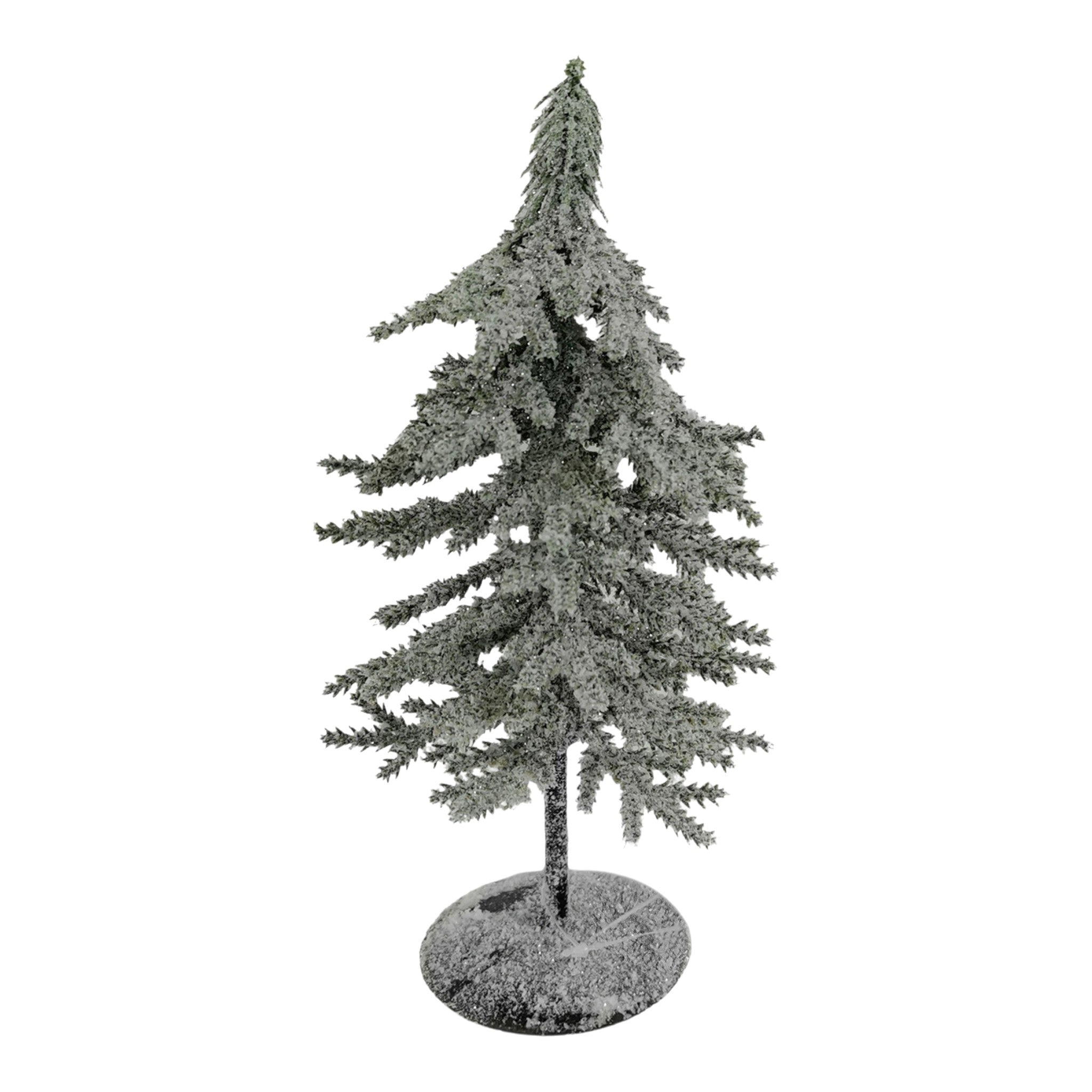 Tree Flocked Pine w/Glitter 10"x4"